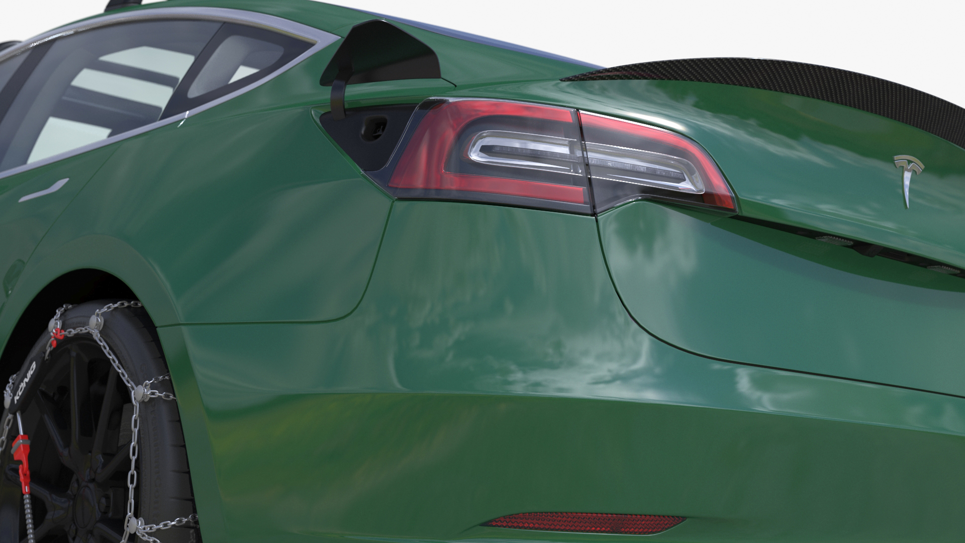 3D model Tesla Model 3 with Wheel and Roof Accessories