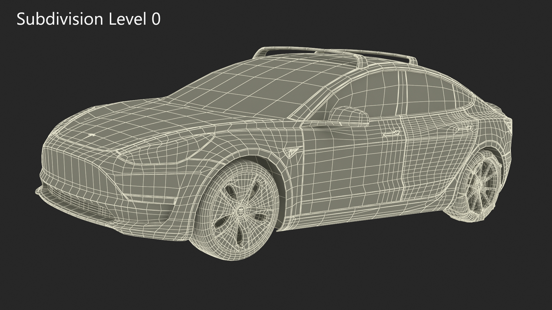 3D model Tesla Model 3 with Wheel and Roof Accessories