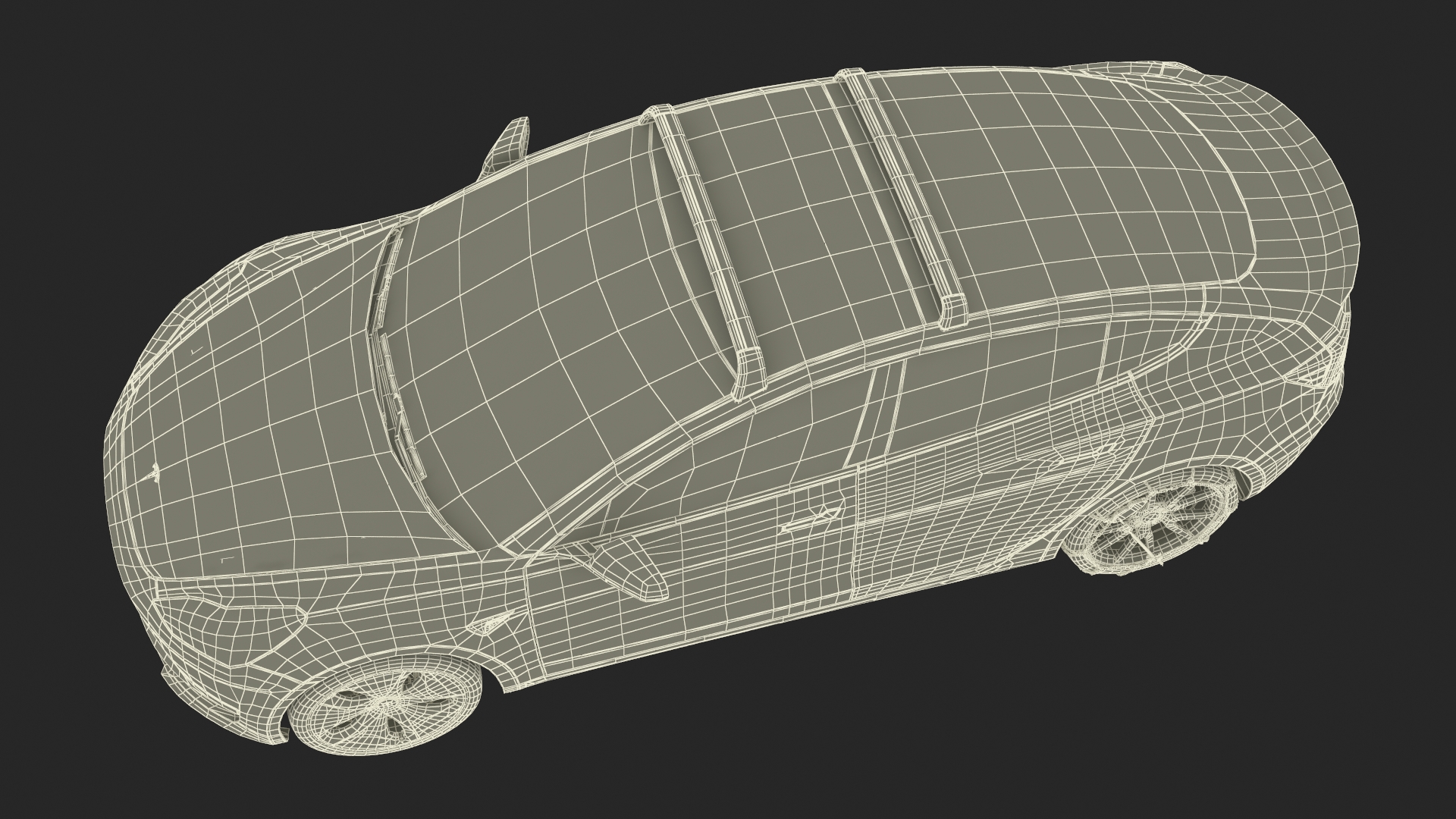 3D model Tesla Model 3 with Wheel and Roof Accessories