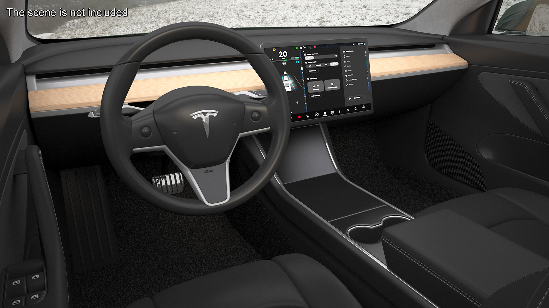 3D model Tesla Model 3 with Wheel and Roof Accessories
