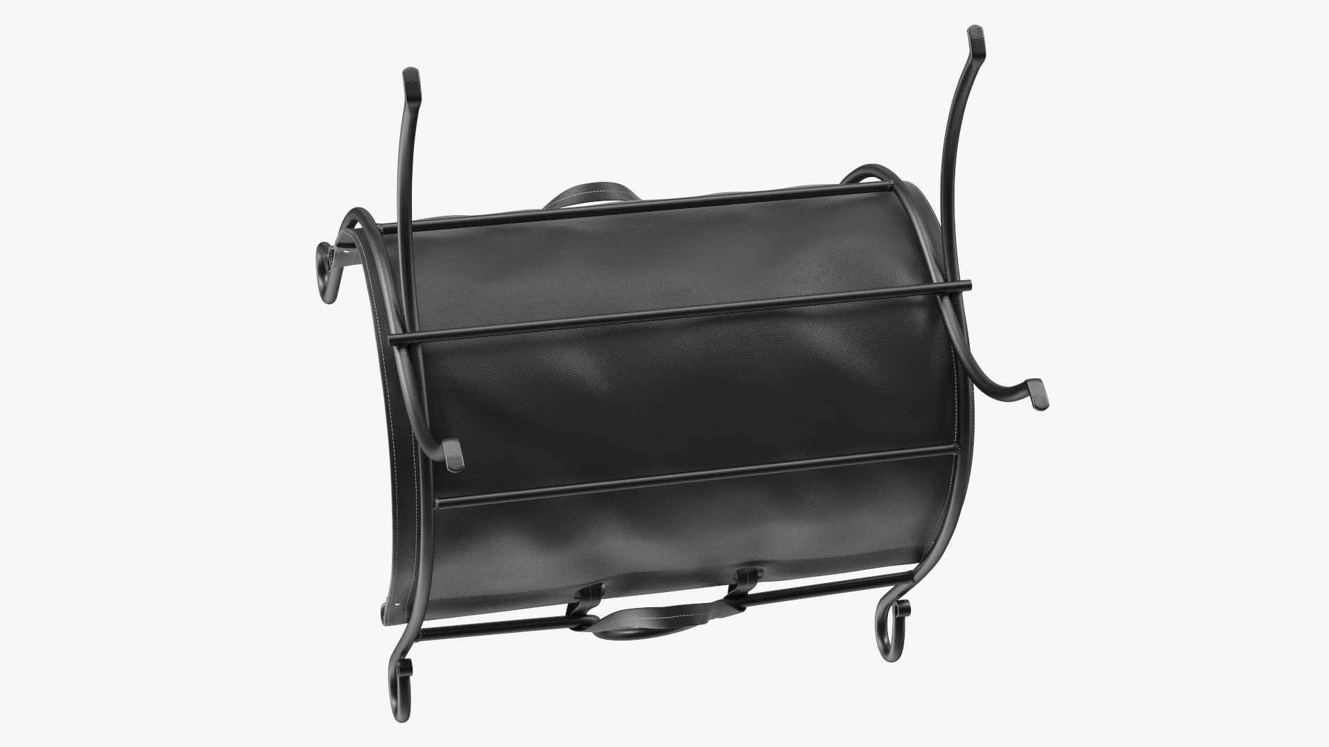 3D Folding Log Rack with Empty Leather Sling