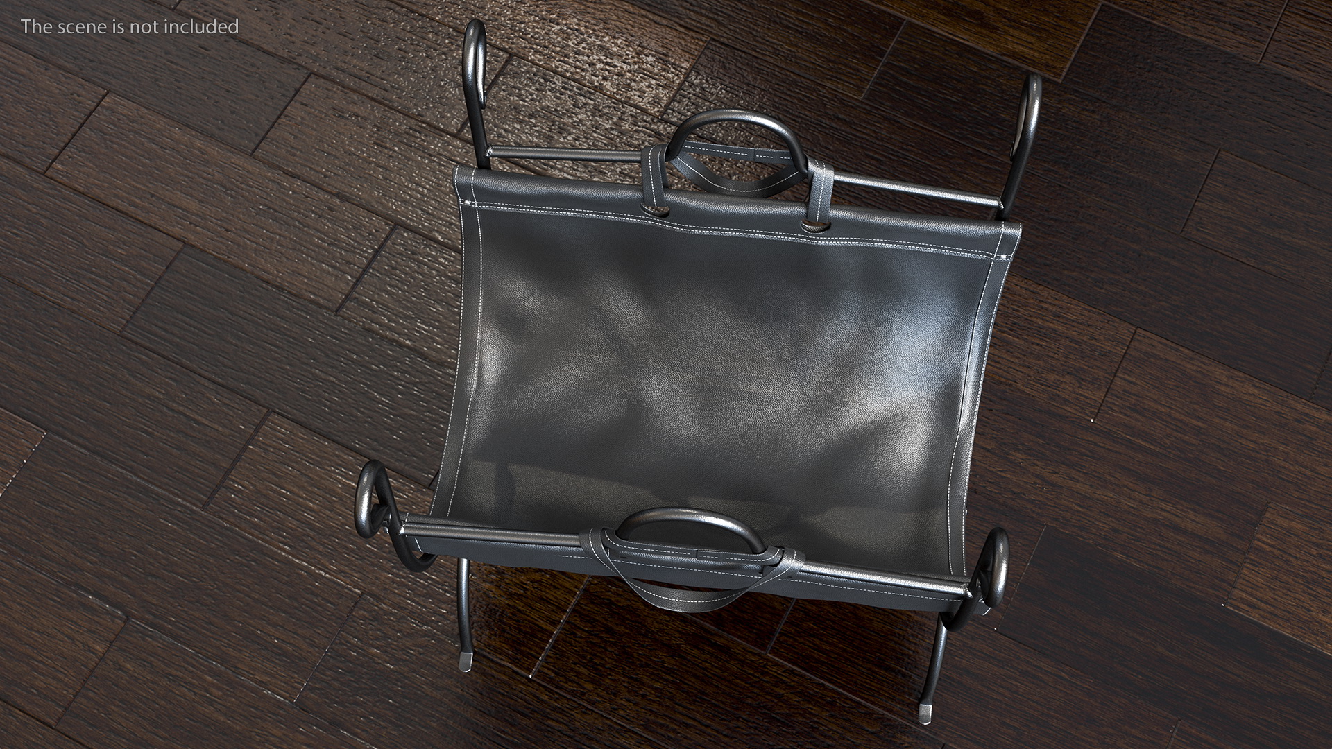3D Folding Log Rack with Empty Leather Sling