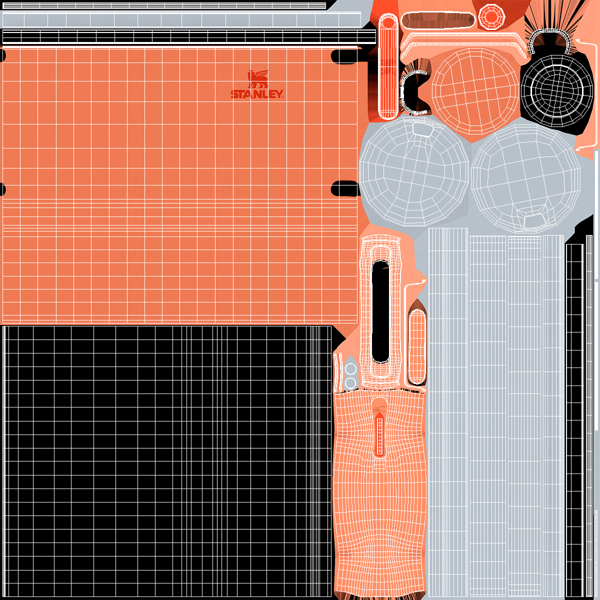 3D Travel Tumbler Quencher Stanley Orange model