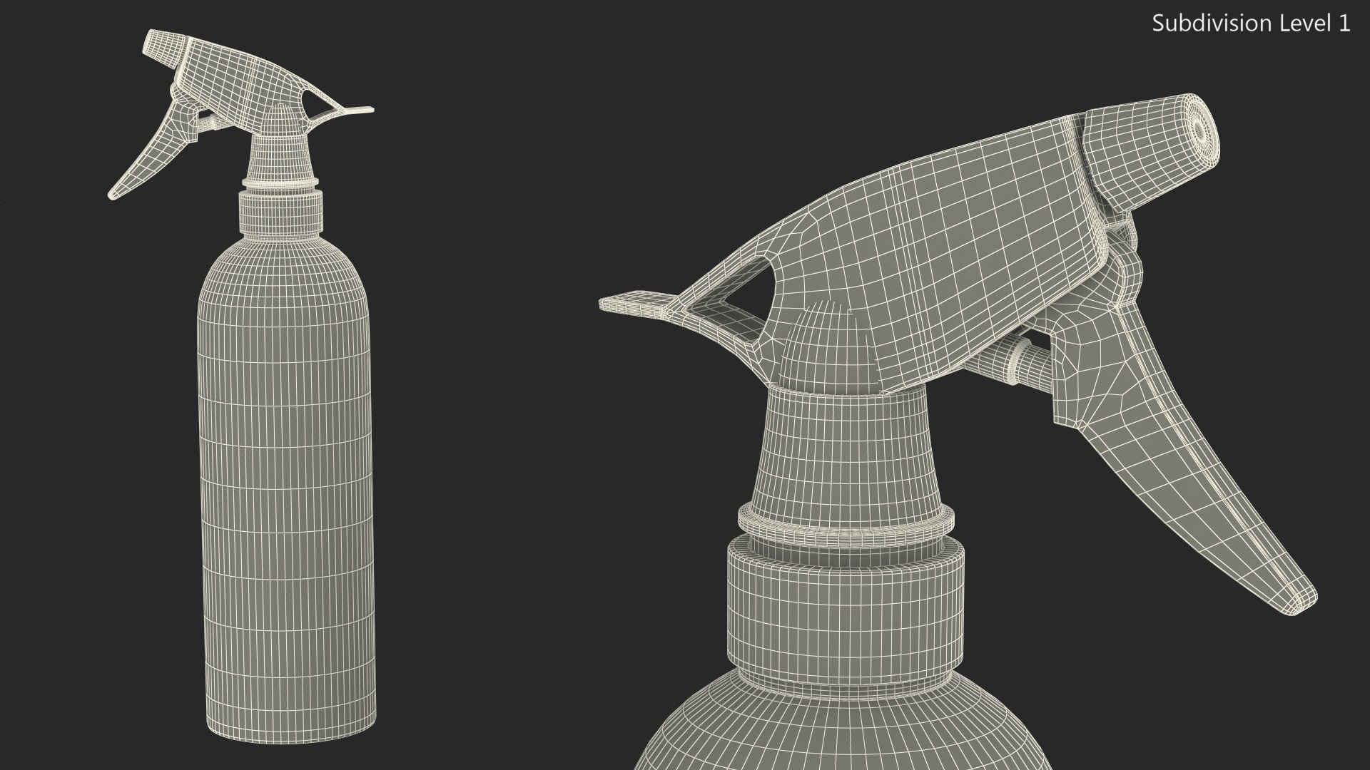 3D Black Trigger Sprayer Bottle model