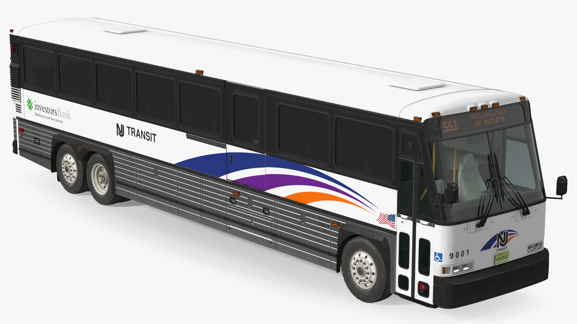Intercity Bus MCI D4500 Simple Interior 3D model