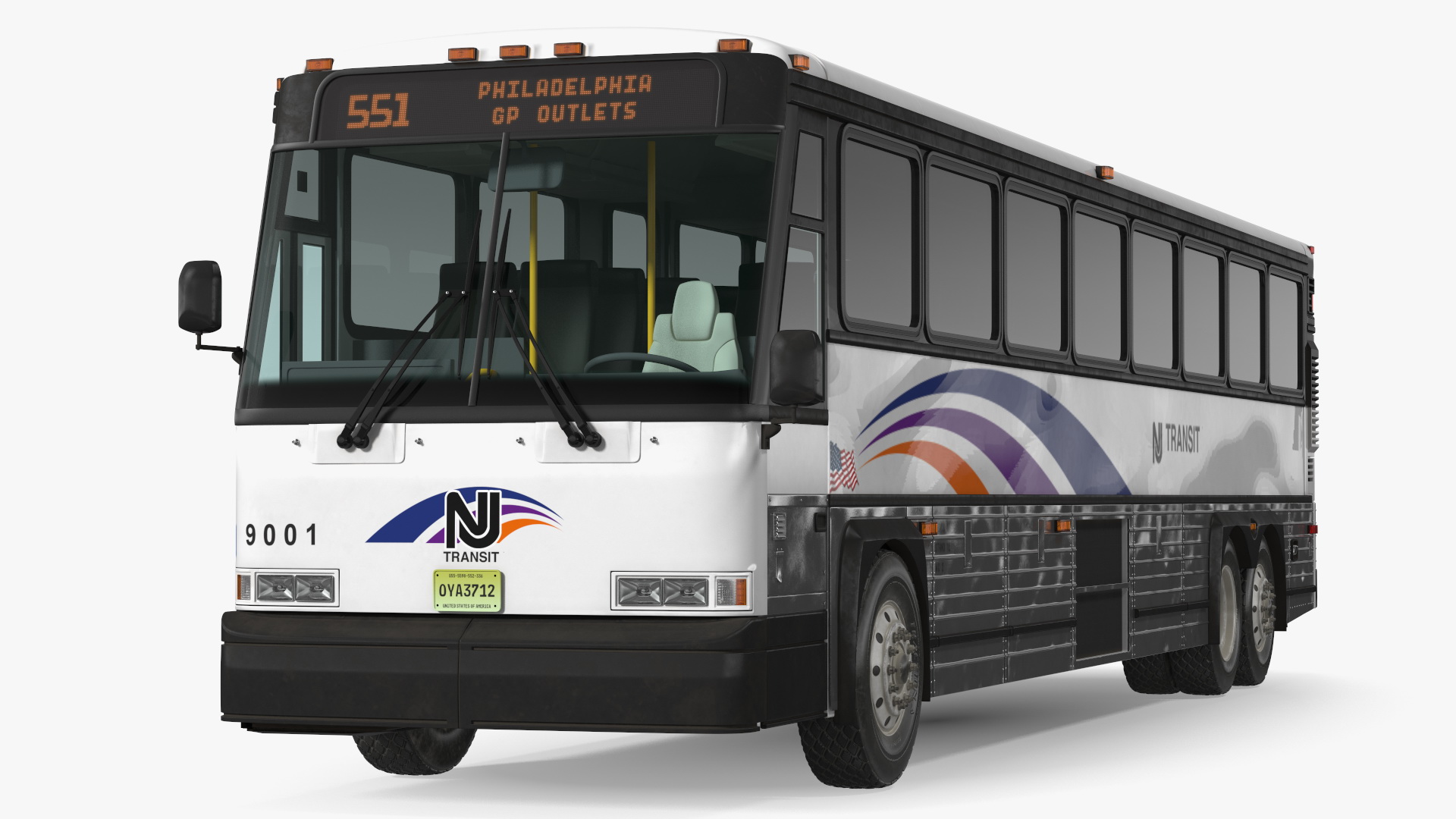 Intercity Bus MCI D4500 Simple Interior 3D model