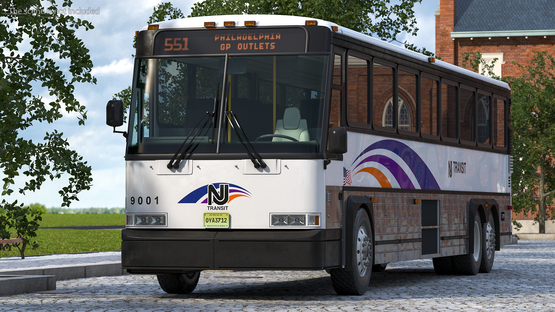 Intercity Bus MCI D4500 Simple Interior 3D model