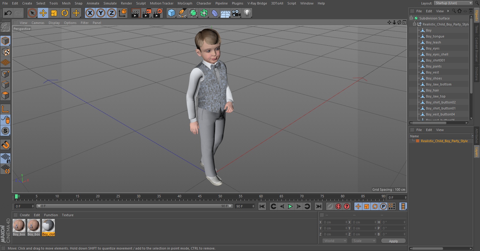 3D Realistic Child Boy Party Style
