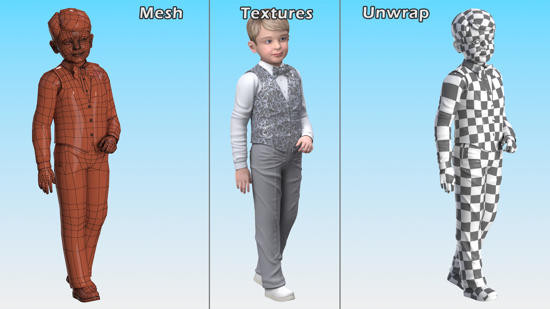 3D Realistic Child Boy Party Style