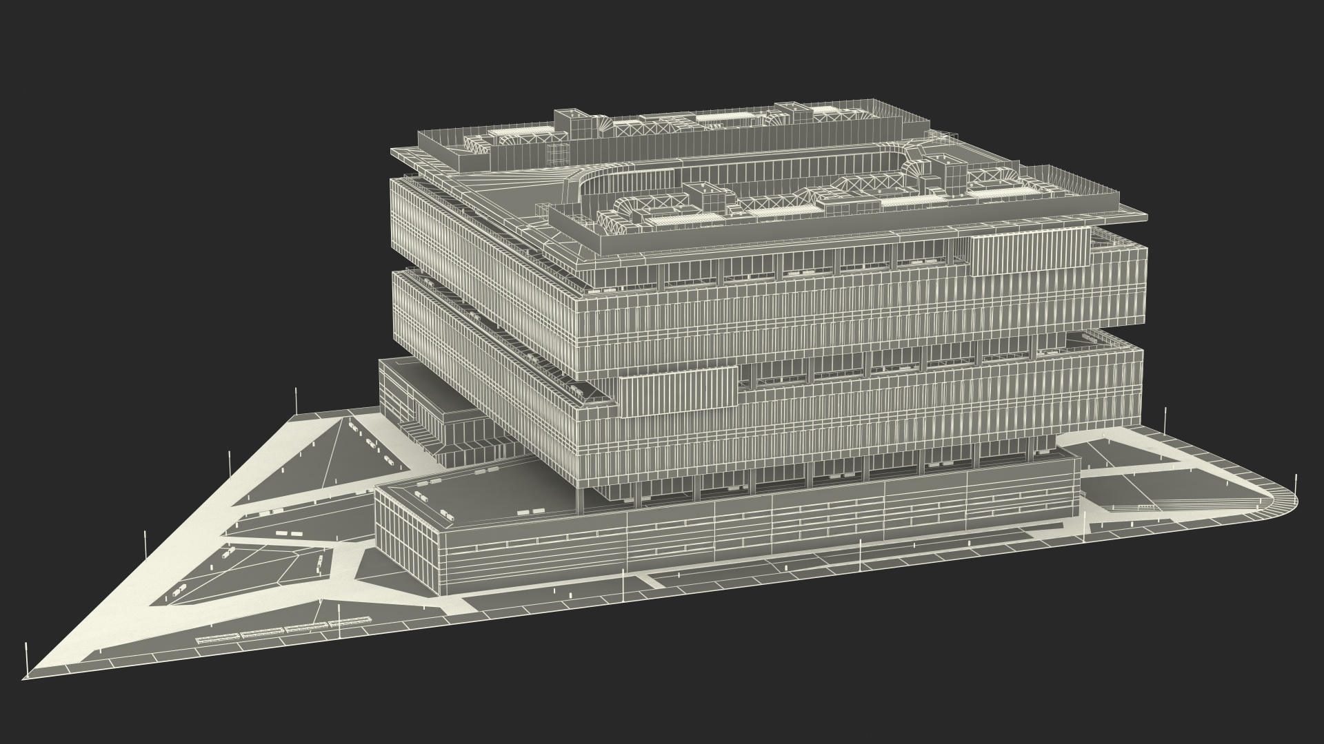 Office Building Fur 3D model