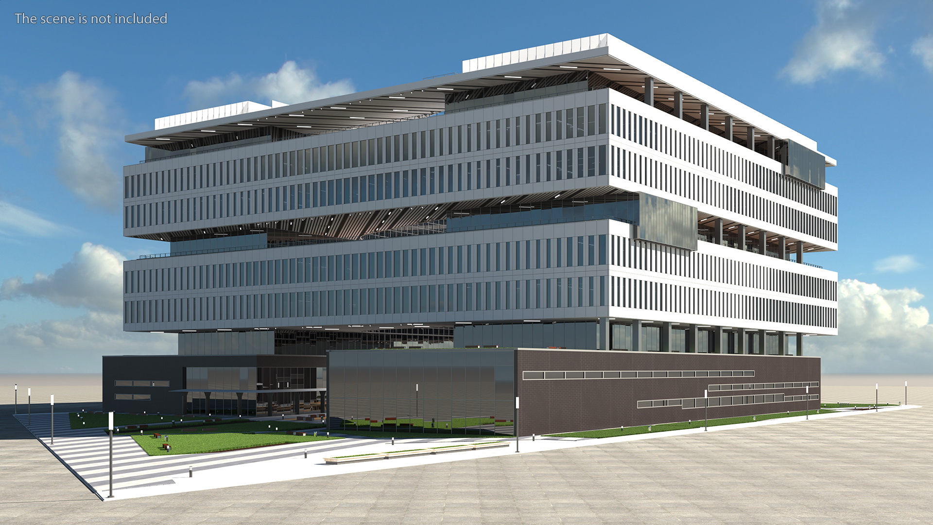 Office Building Fur 3D model