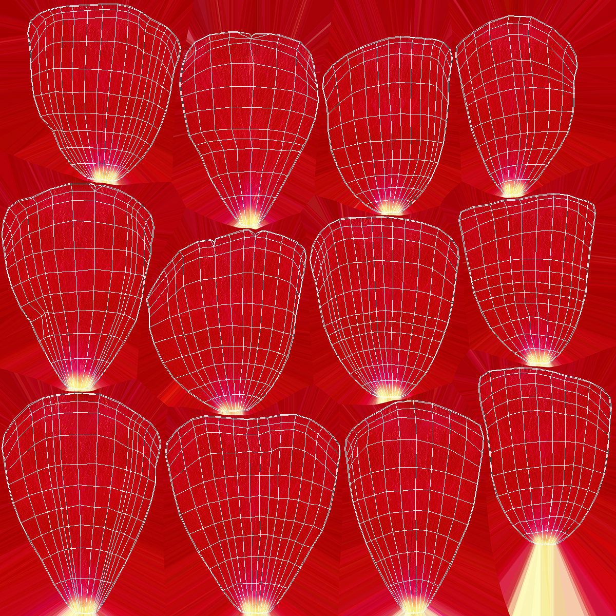 3D model Rose Petals Red
