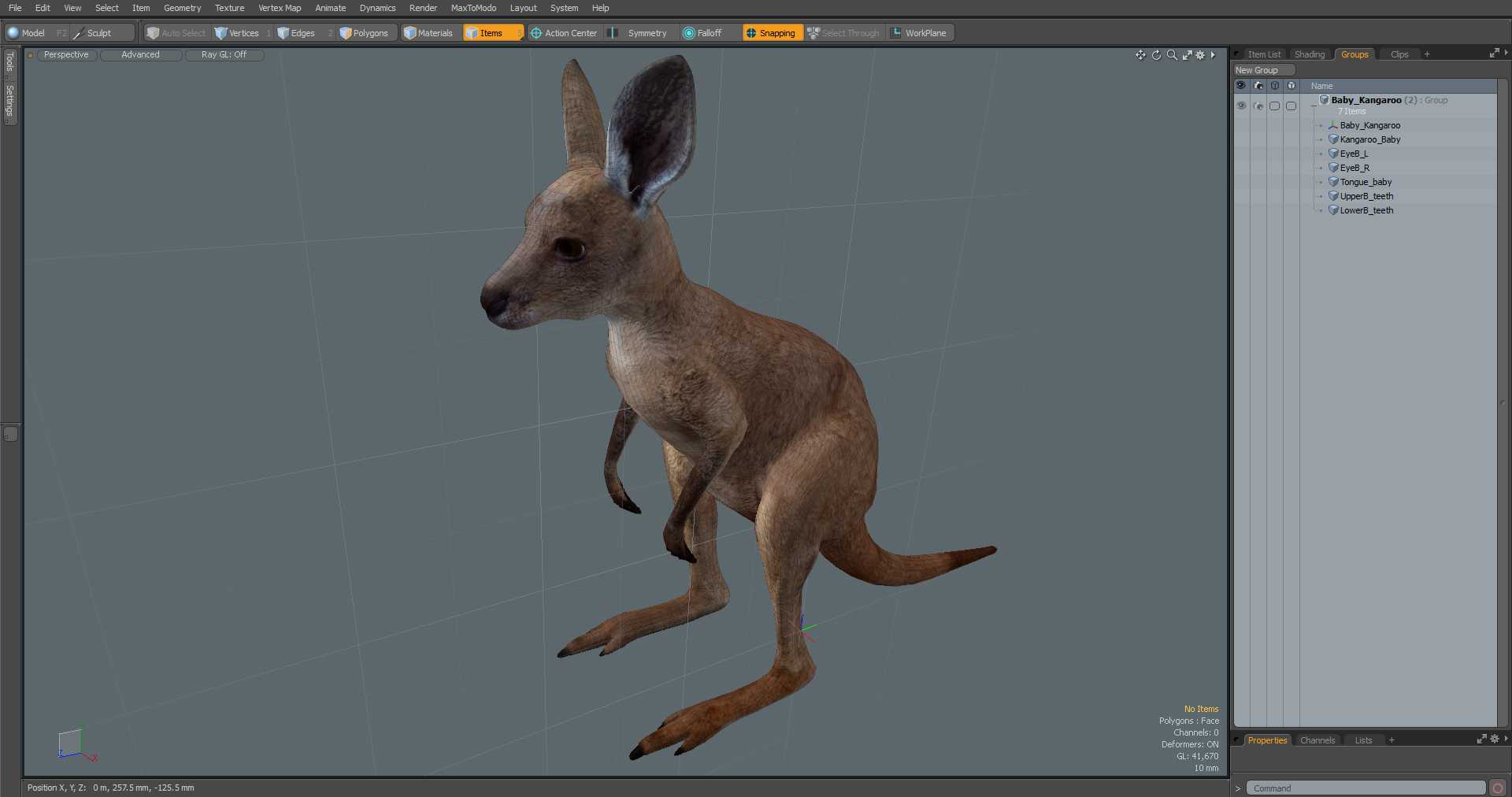 3D Baby Kangaroo model