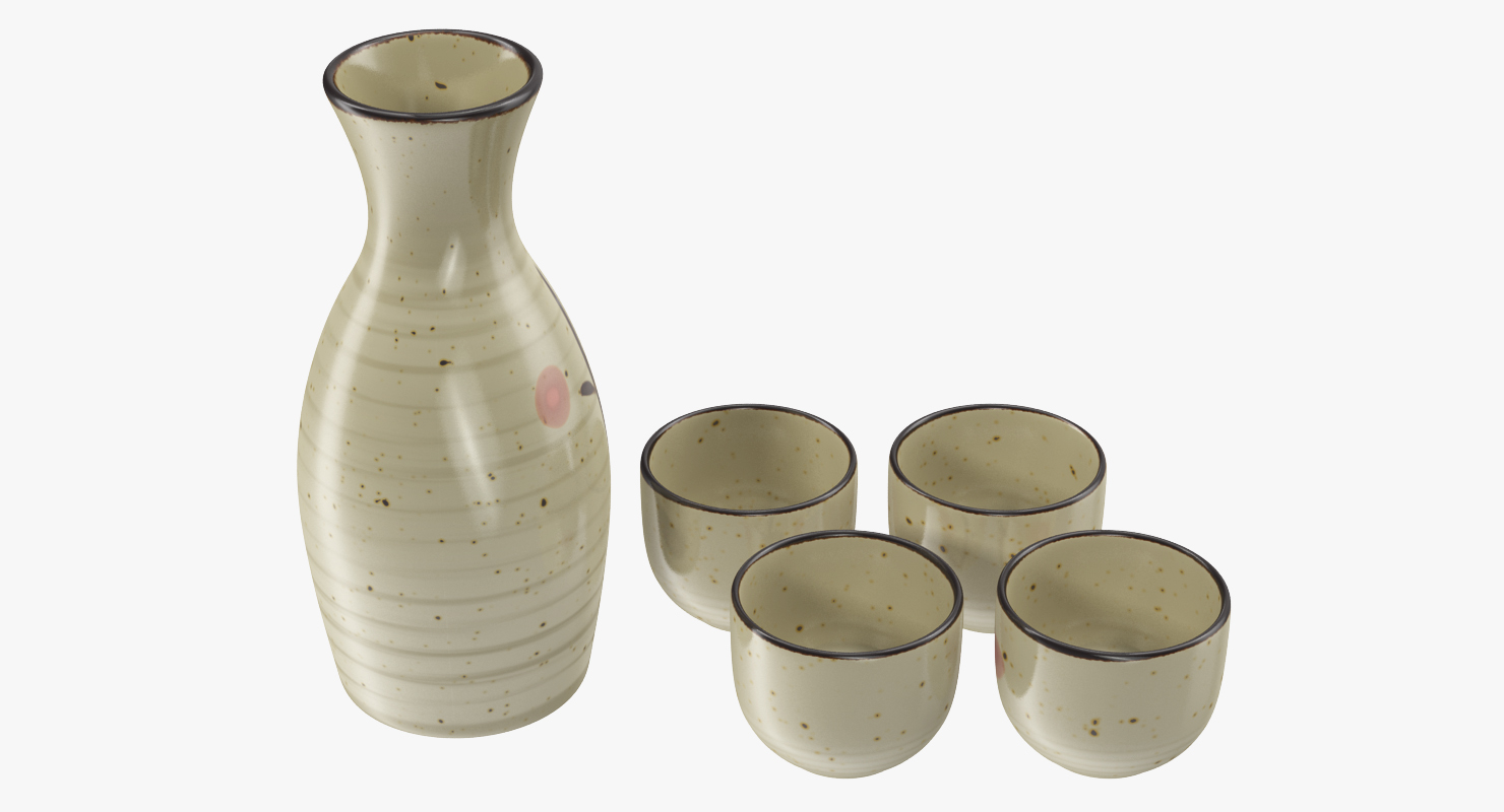 3D model Japanese Sake Service Set