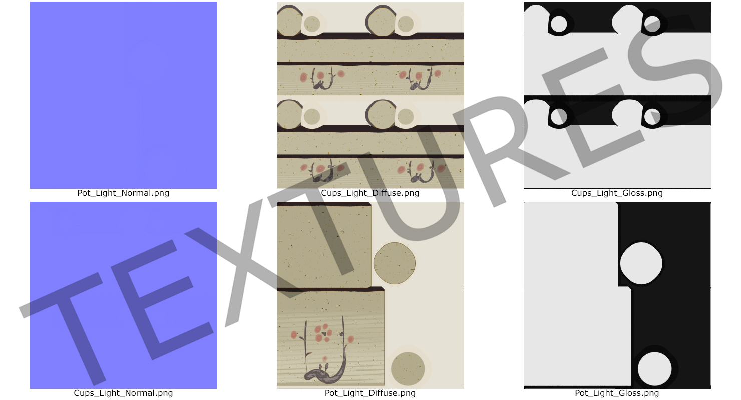 3D model Japanese Sake Service Set
