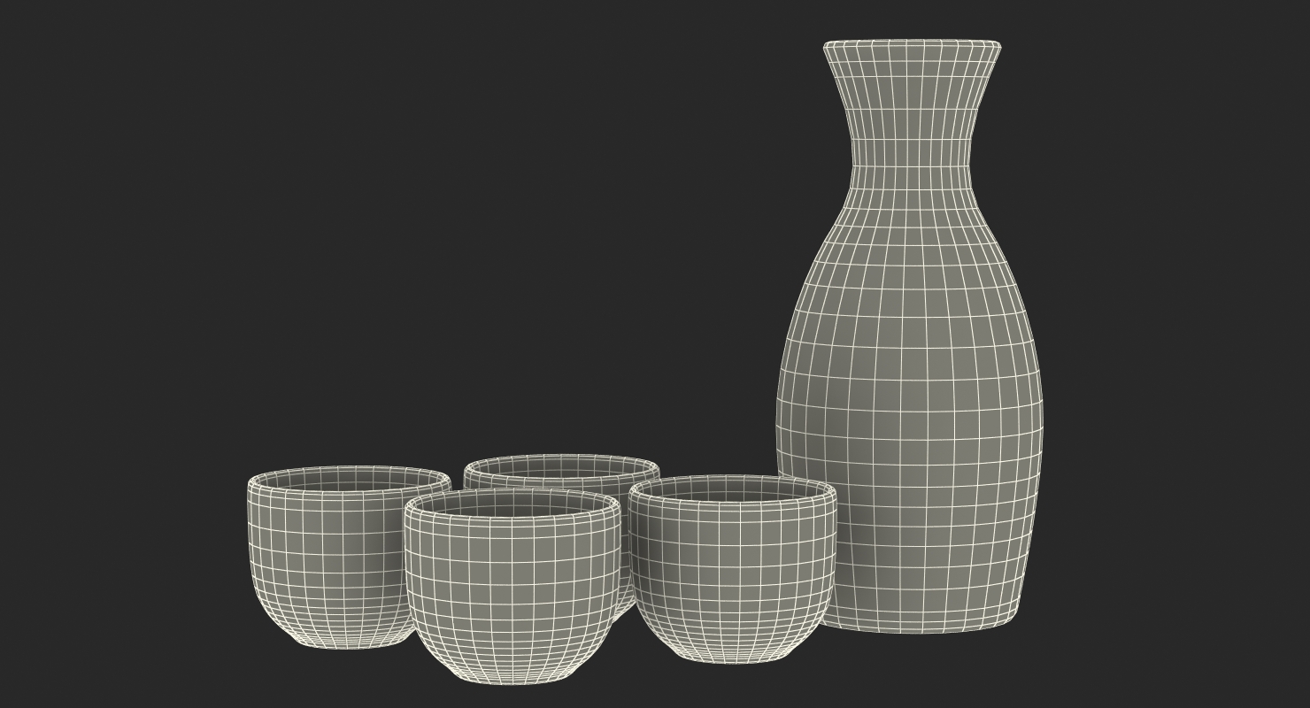 3D model Japanese Sake Service Set