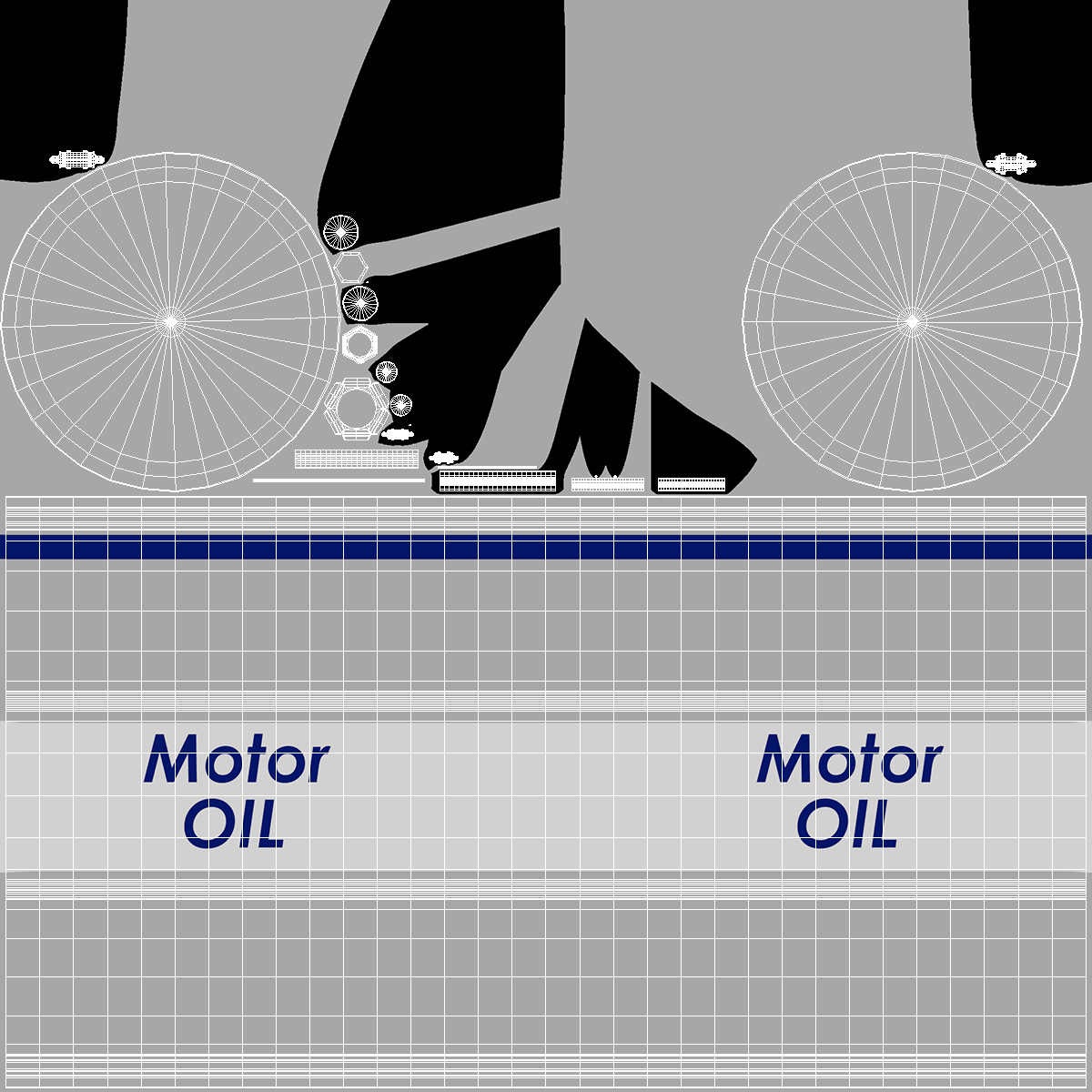 3D Heavy Duty Drum Dolly with Motor Oil Barrel model