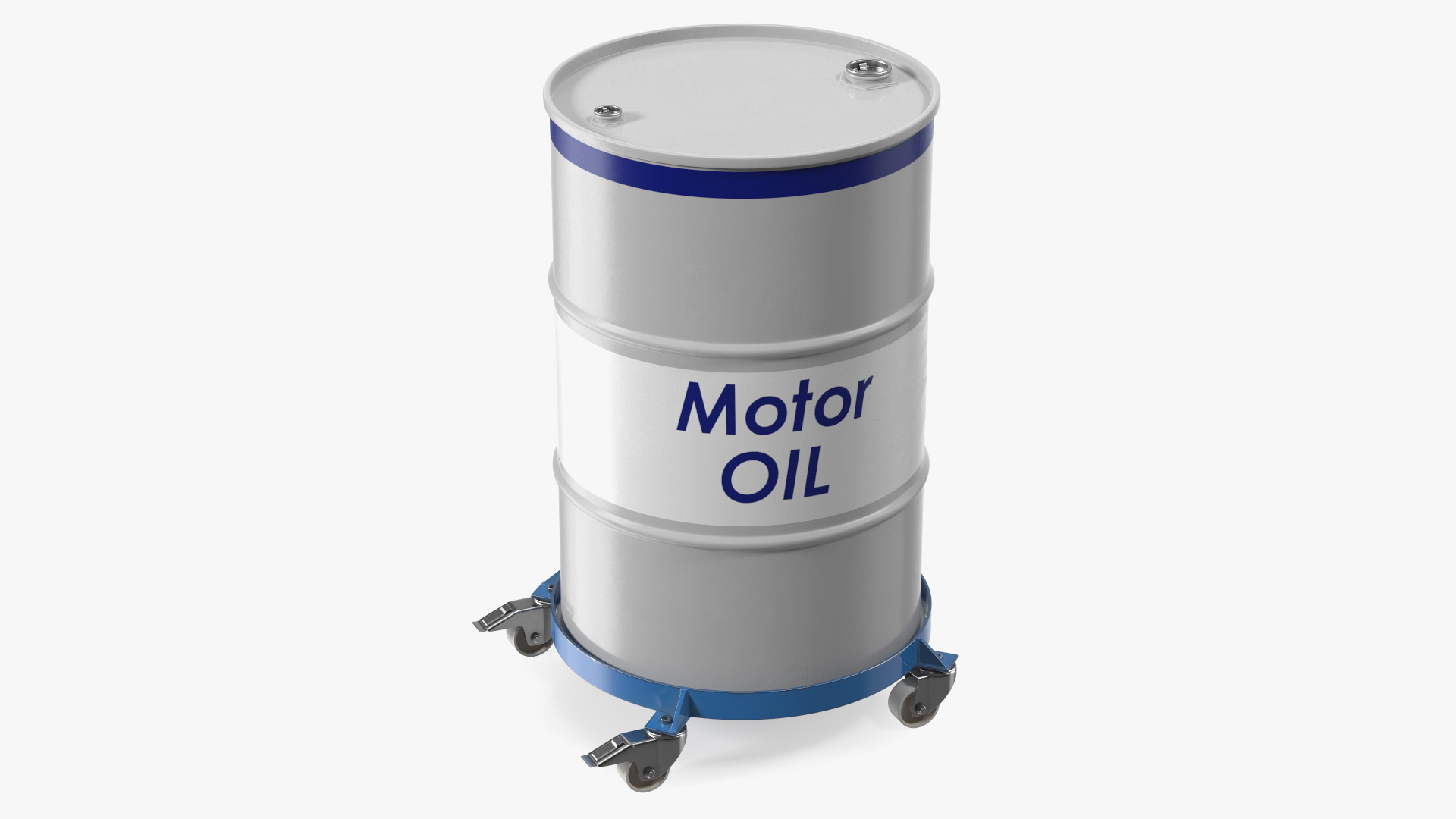 3D Heavy Duty Drum Dolly with Motor Oil Barrel model