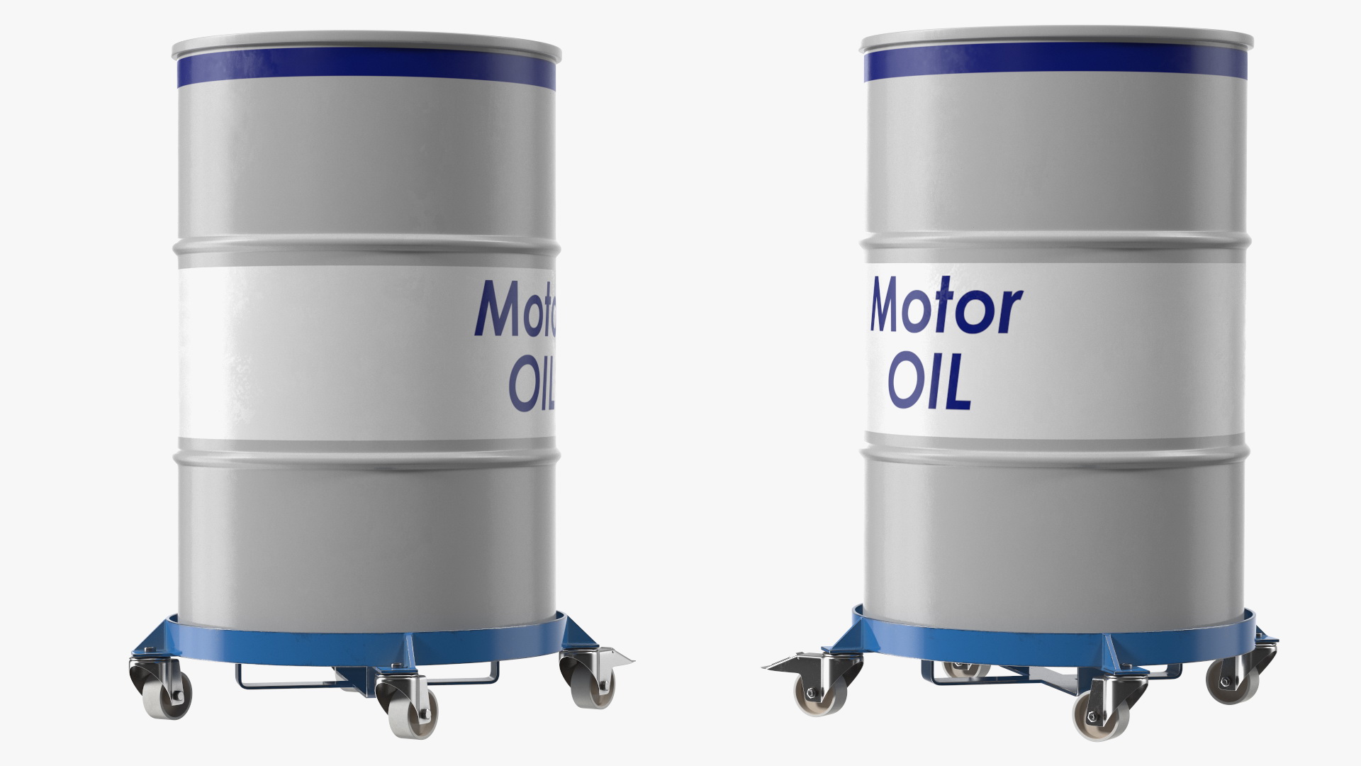 3D Heavy Duty Drum Dolly with Motor Oil Barrel model