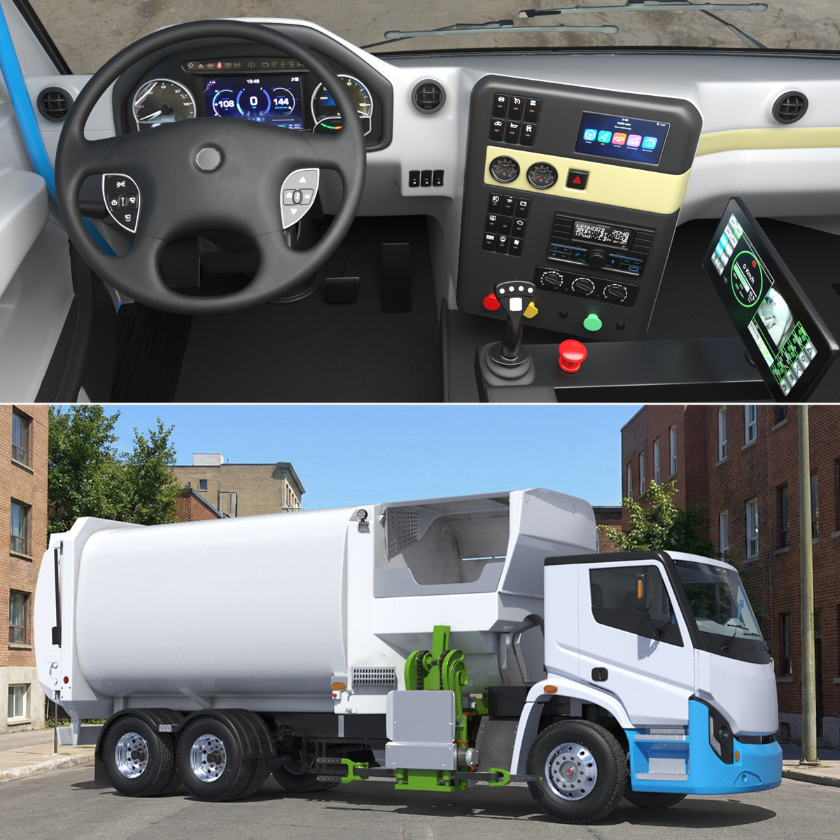 Lion8 Rear Loader Electric Truck - White