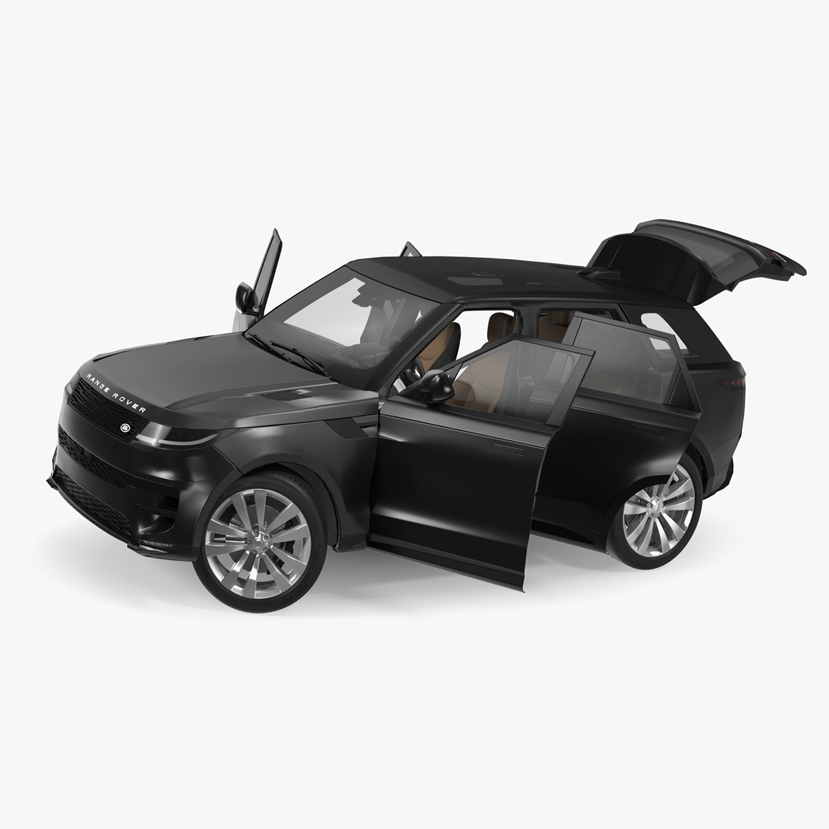 Black Range Rover Sport 2023 Rigged for Maya 3D model
