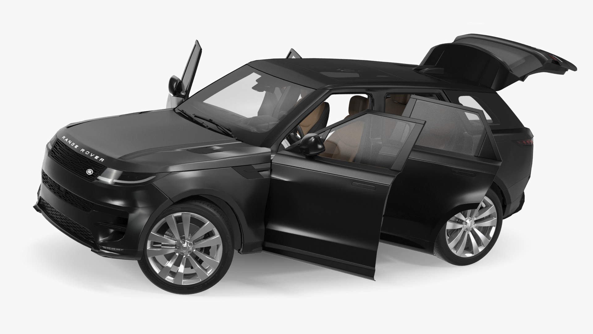 Black Range Rover Sport 2023 Rigged for Maya 3D model