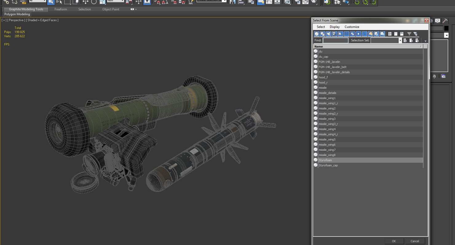 Anti Tank Missile FGM 148 Javelin Set 3D