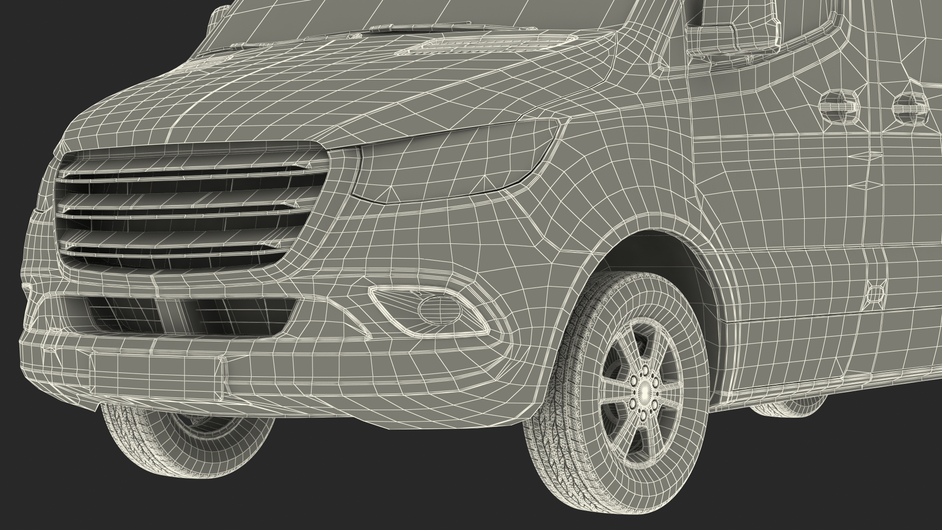 3D Van with Satellite Dish Antenna