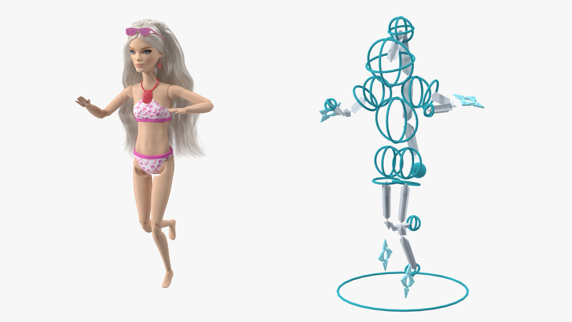 3D Barbie Doll Swimsuit Rigged for Cinema 4D