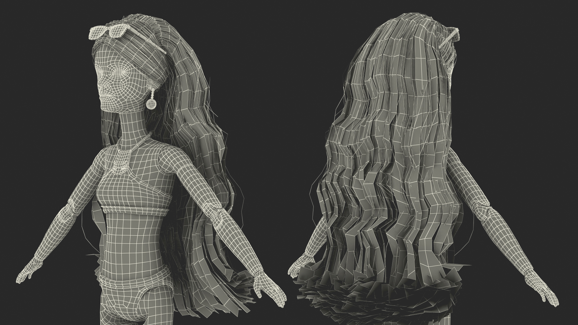 3D Barbie Doll Swimsuit Rigged for Cinema 4D