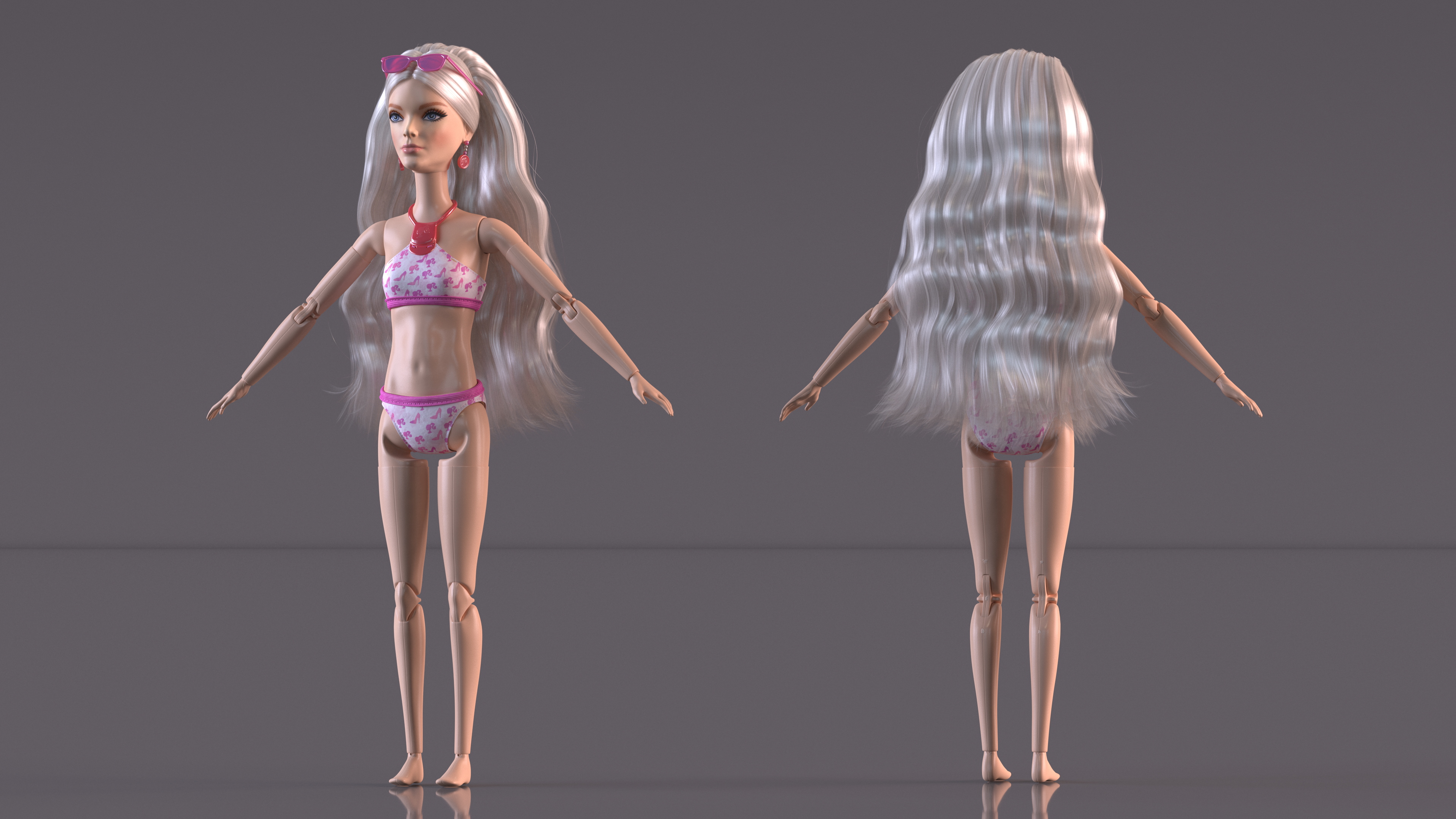 3D Barbie Doll Swimsuit Rigged for Cinema 4D