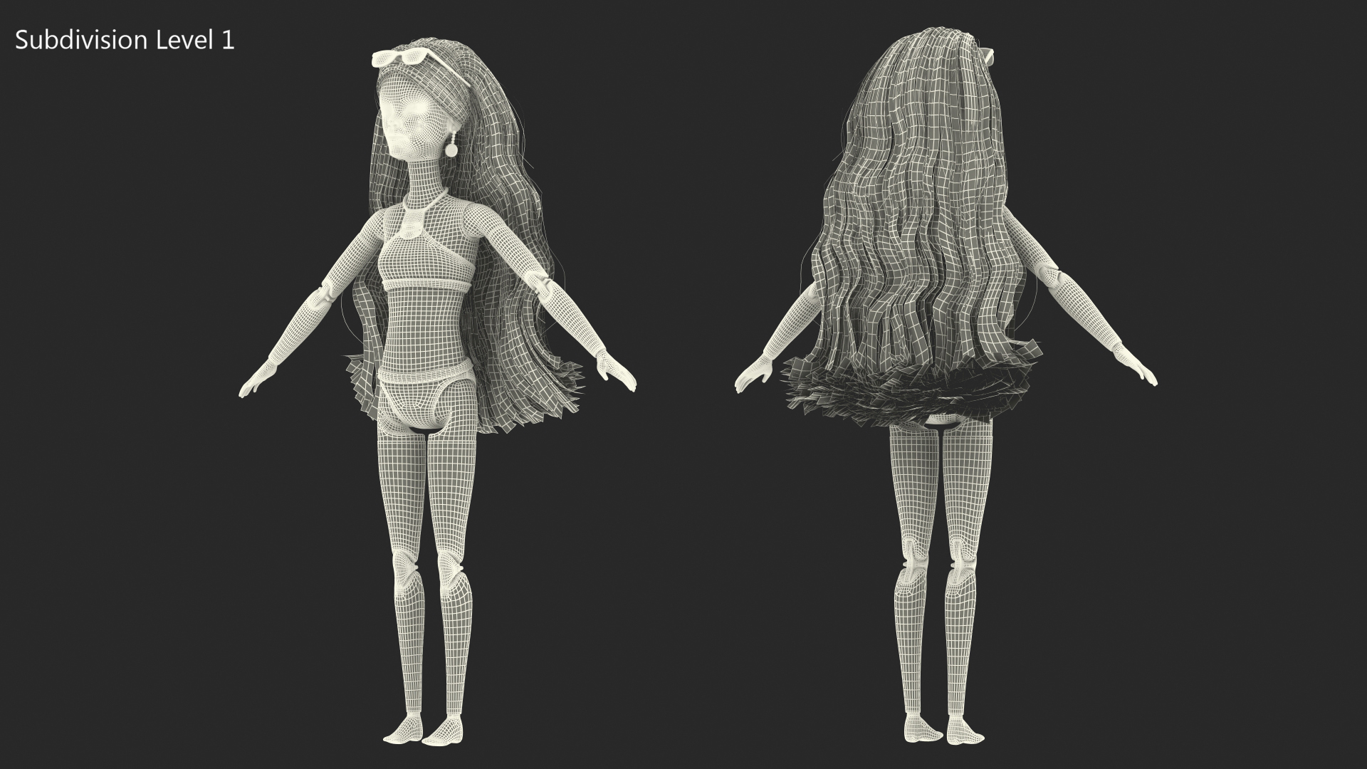 3D Barbie Doll Swimsuit Rigged for Cinema 4D