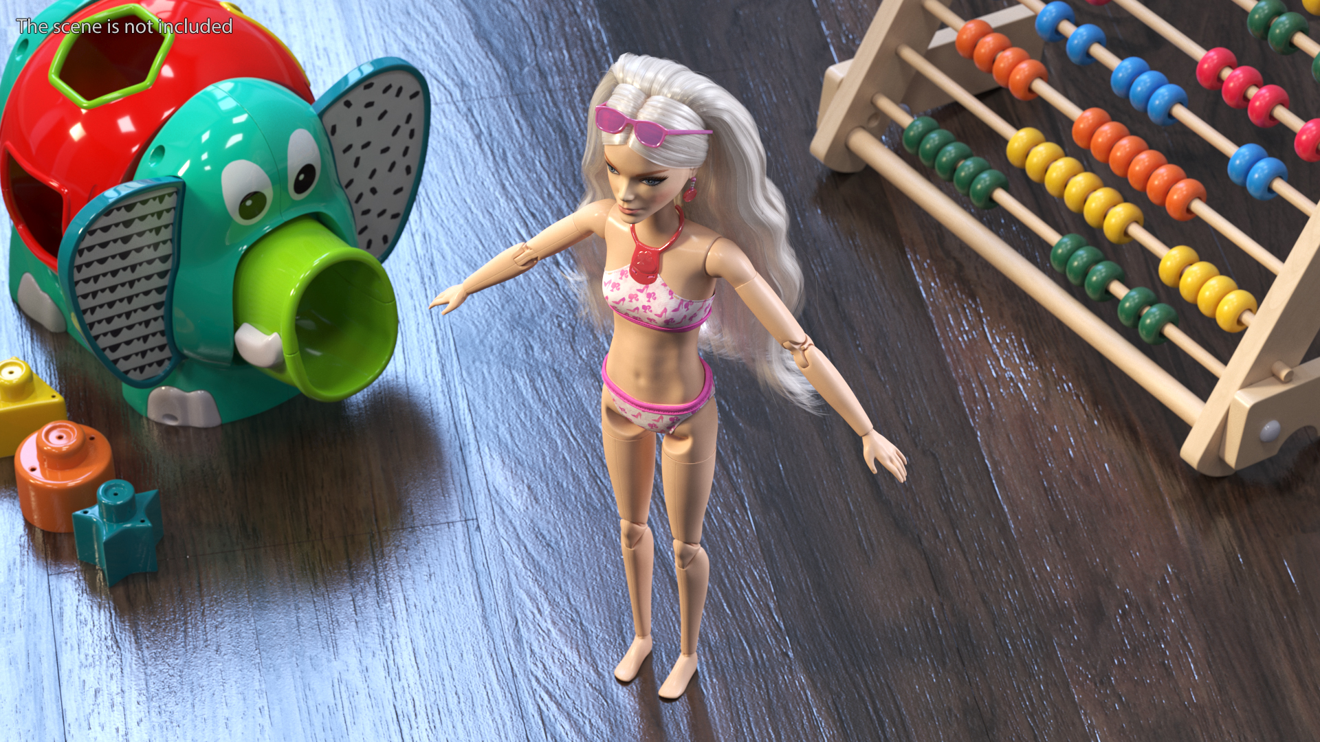 3D Barbie Doll Swimsuit Rigged for Cinema 4D