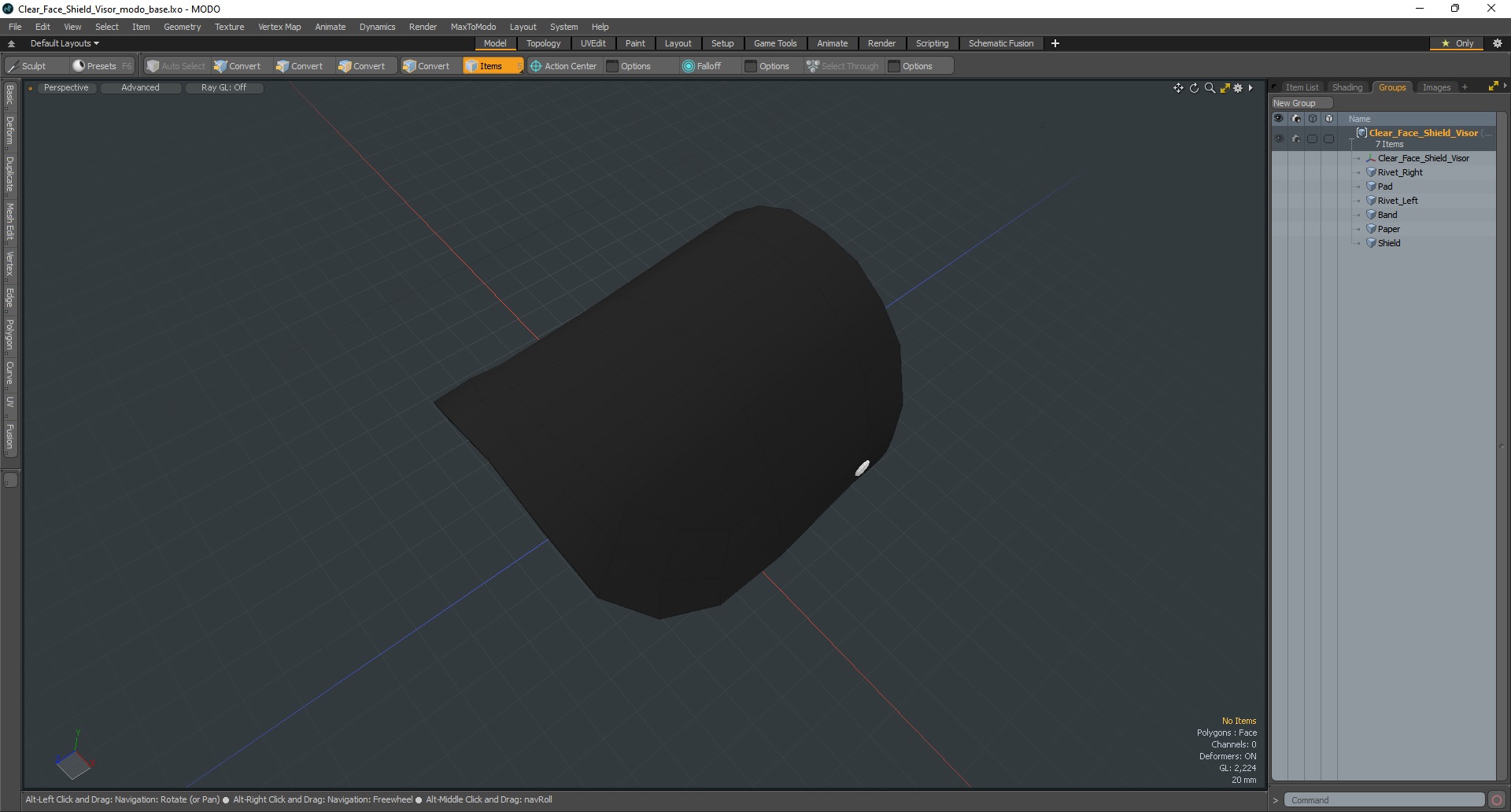 3D Clear Face Shield Visor model