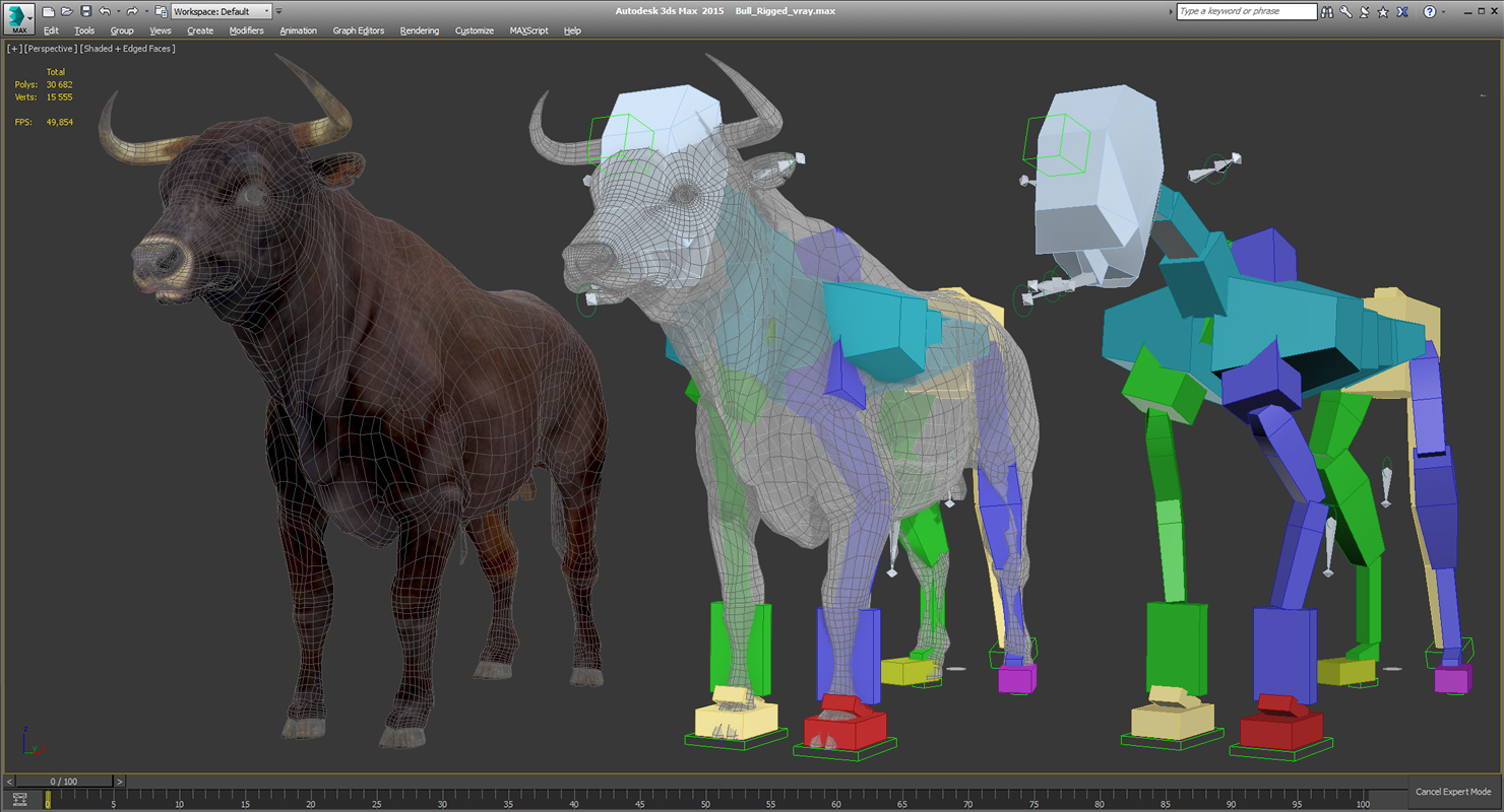 3D Bull Rigged