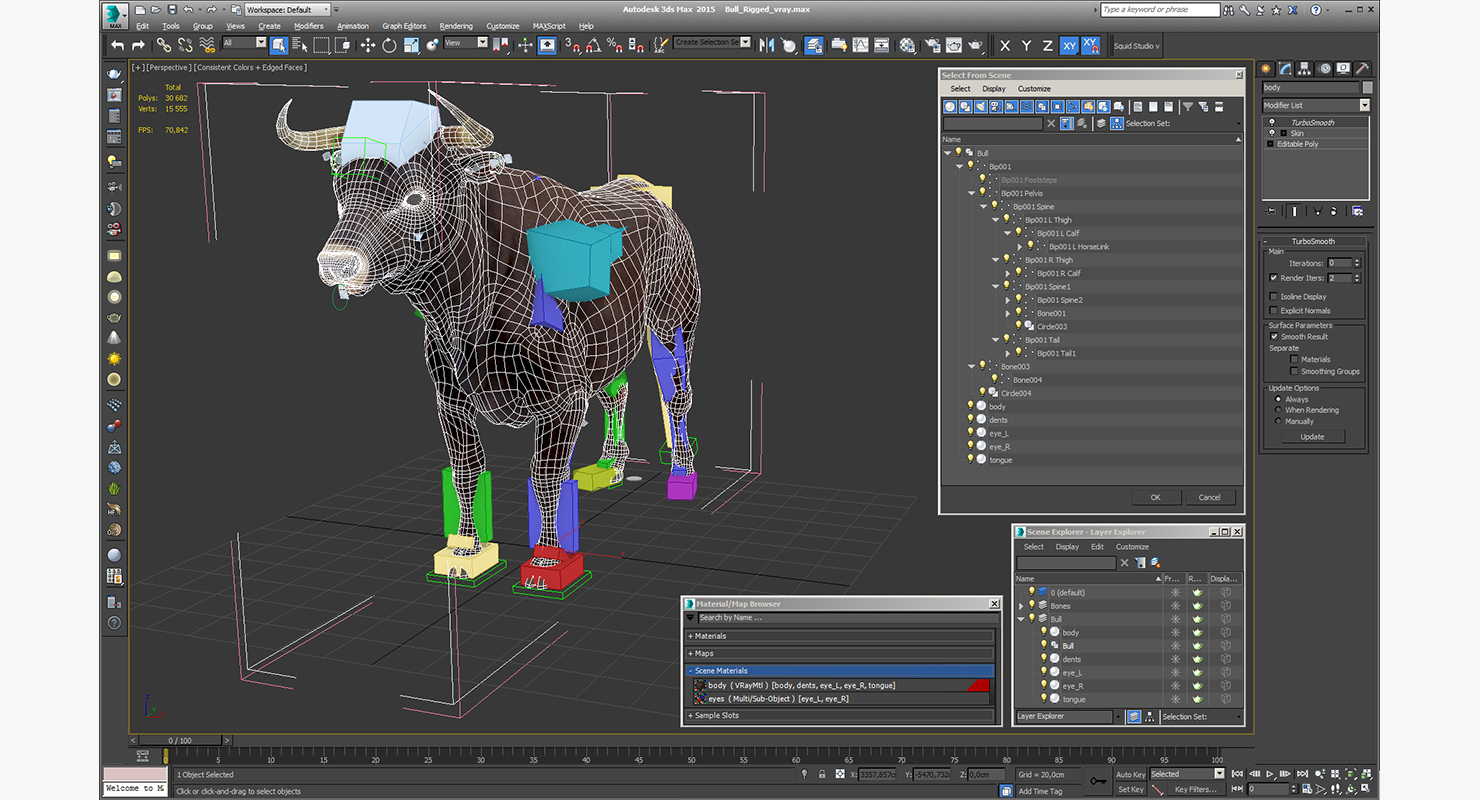 3D Bull Rigged