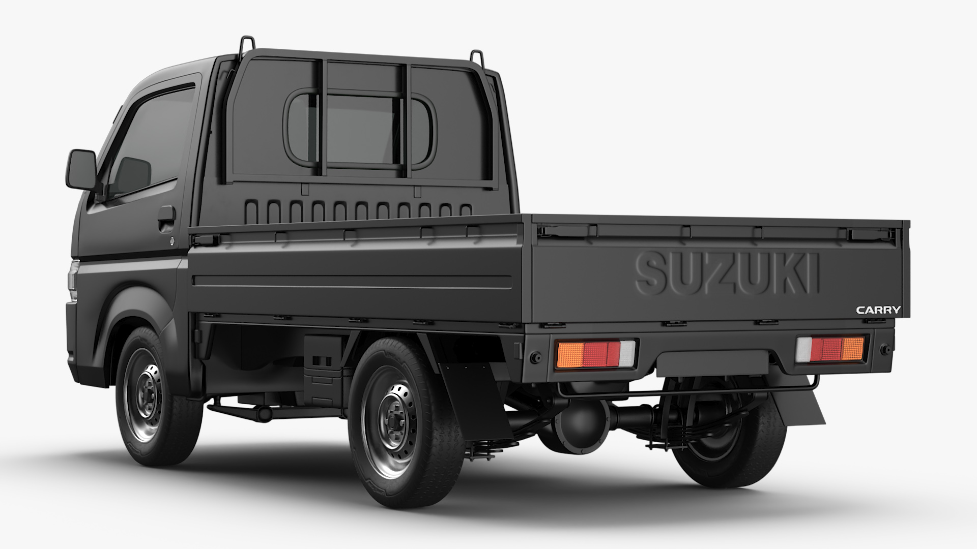 3D model Black Suzuki Carry Truck Simplified