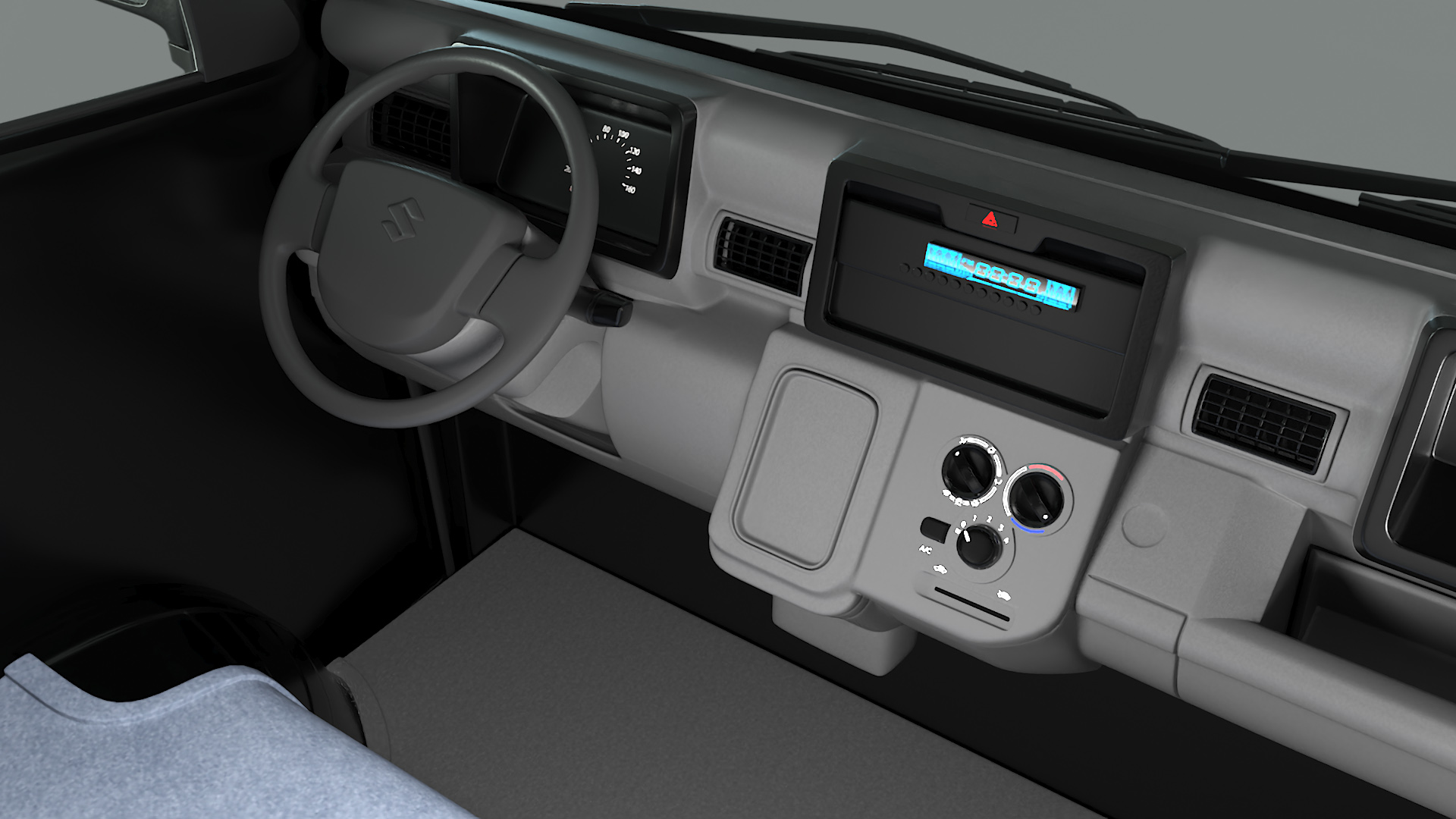 3D model Black Suzuki Carry Truck Simplified
