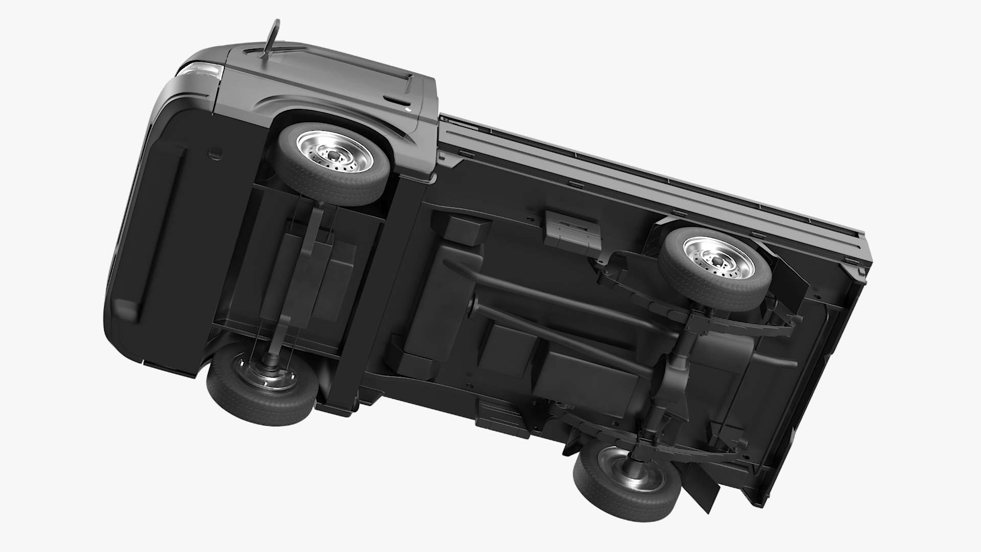 3D model Black Suzuki Carry Truck Simplified