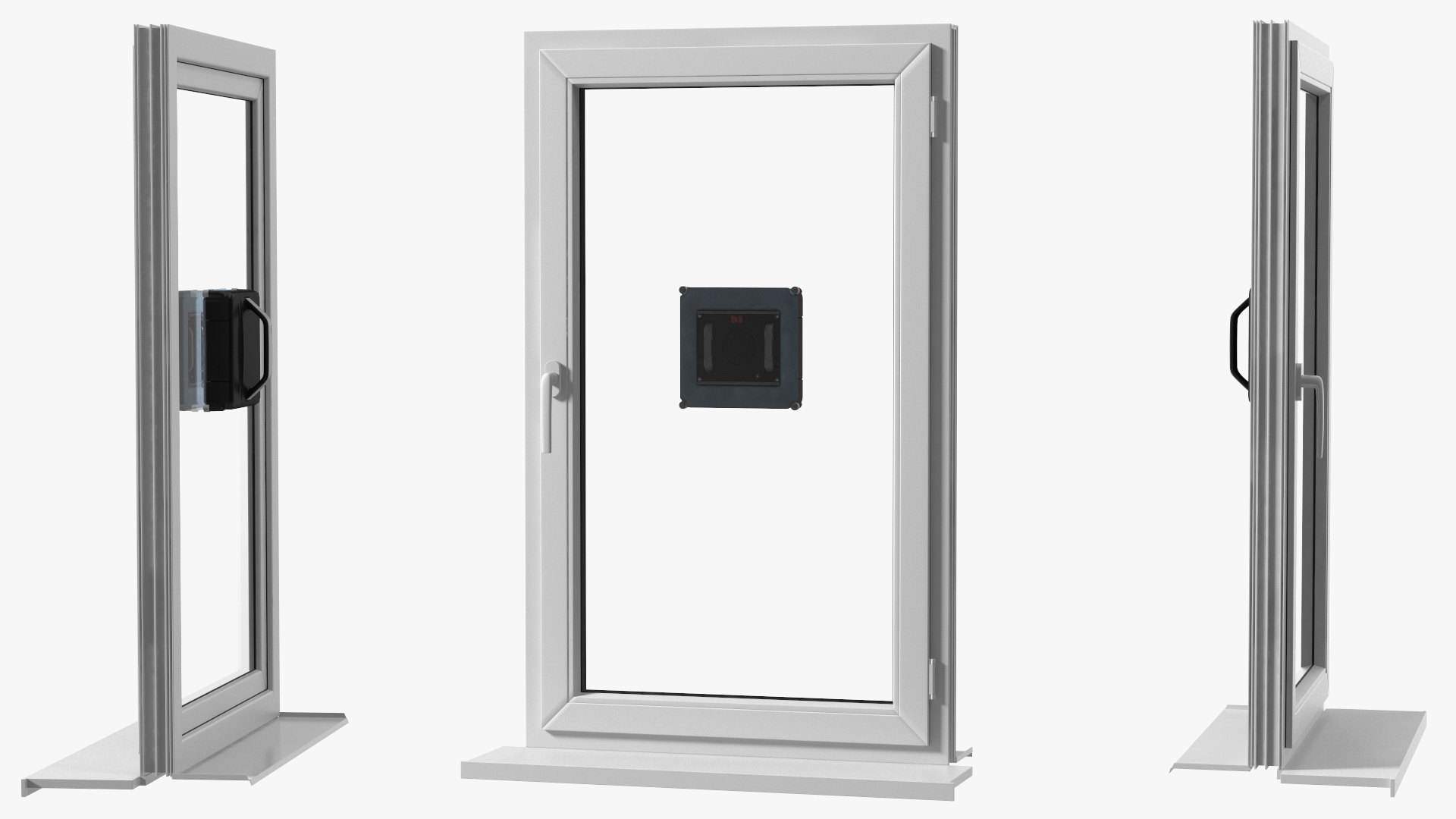 Plastic Window with Cleaning Robot 3D model