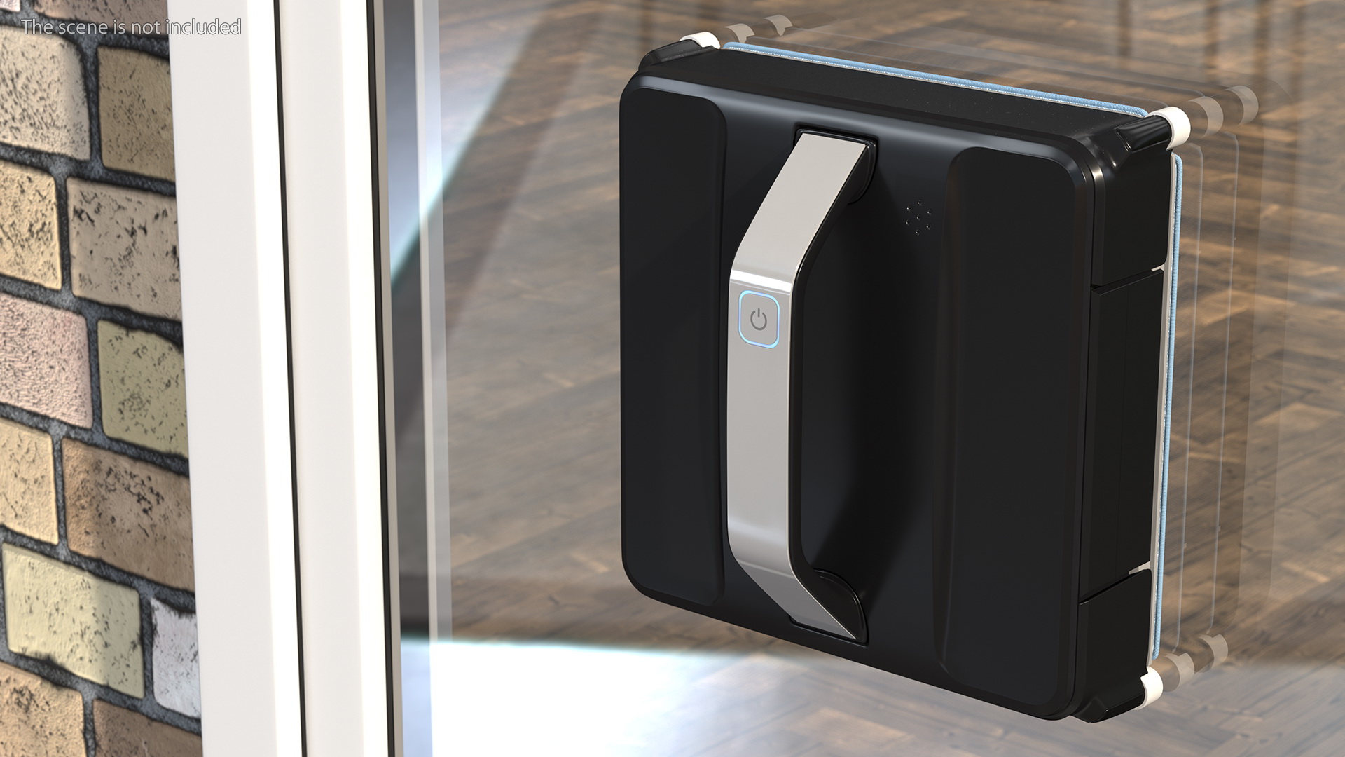 Plastic Window with Cleaning Robot 3D model