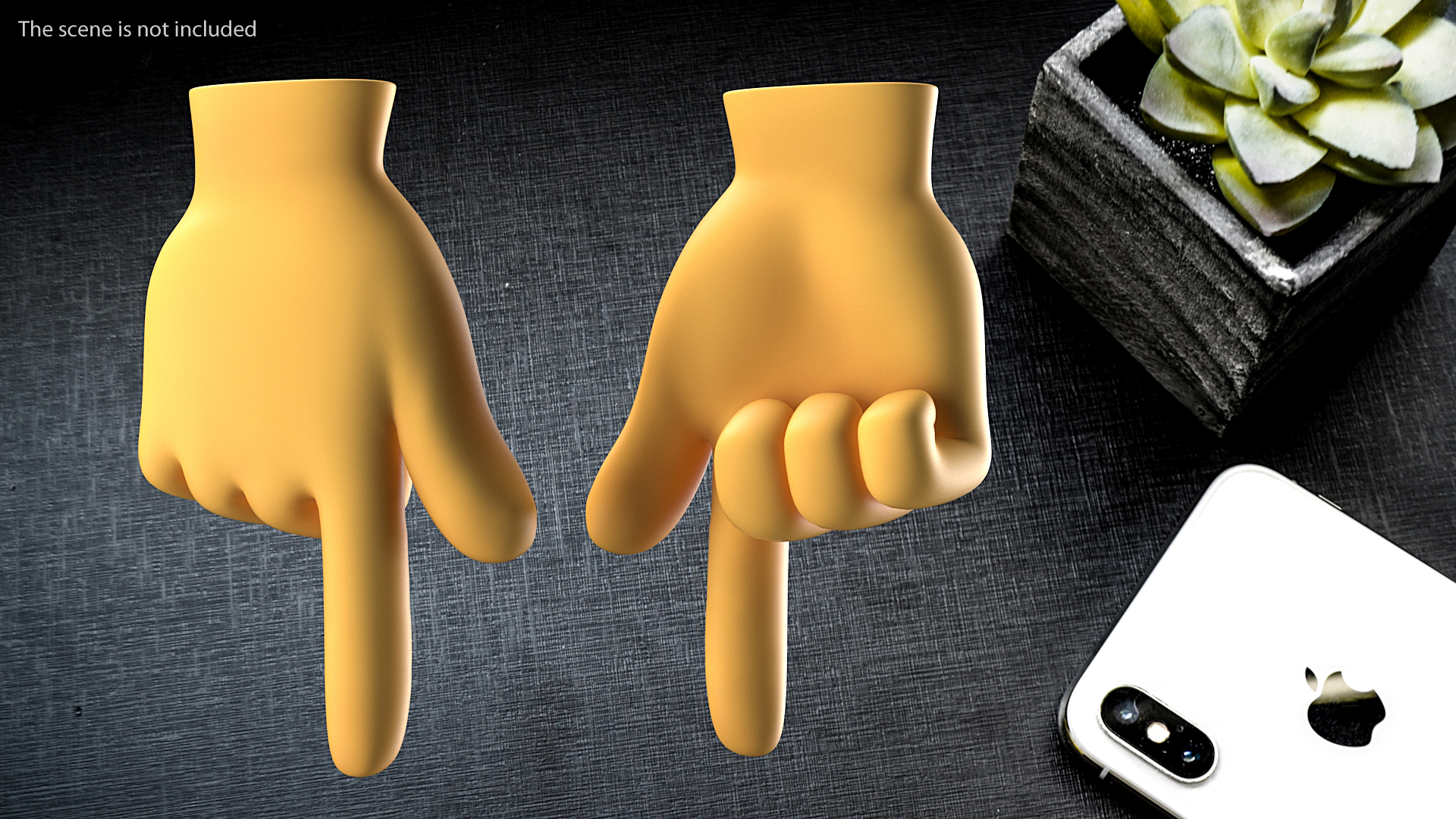 Backhand Index Pointing Down Emoji 3D model