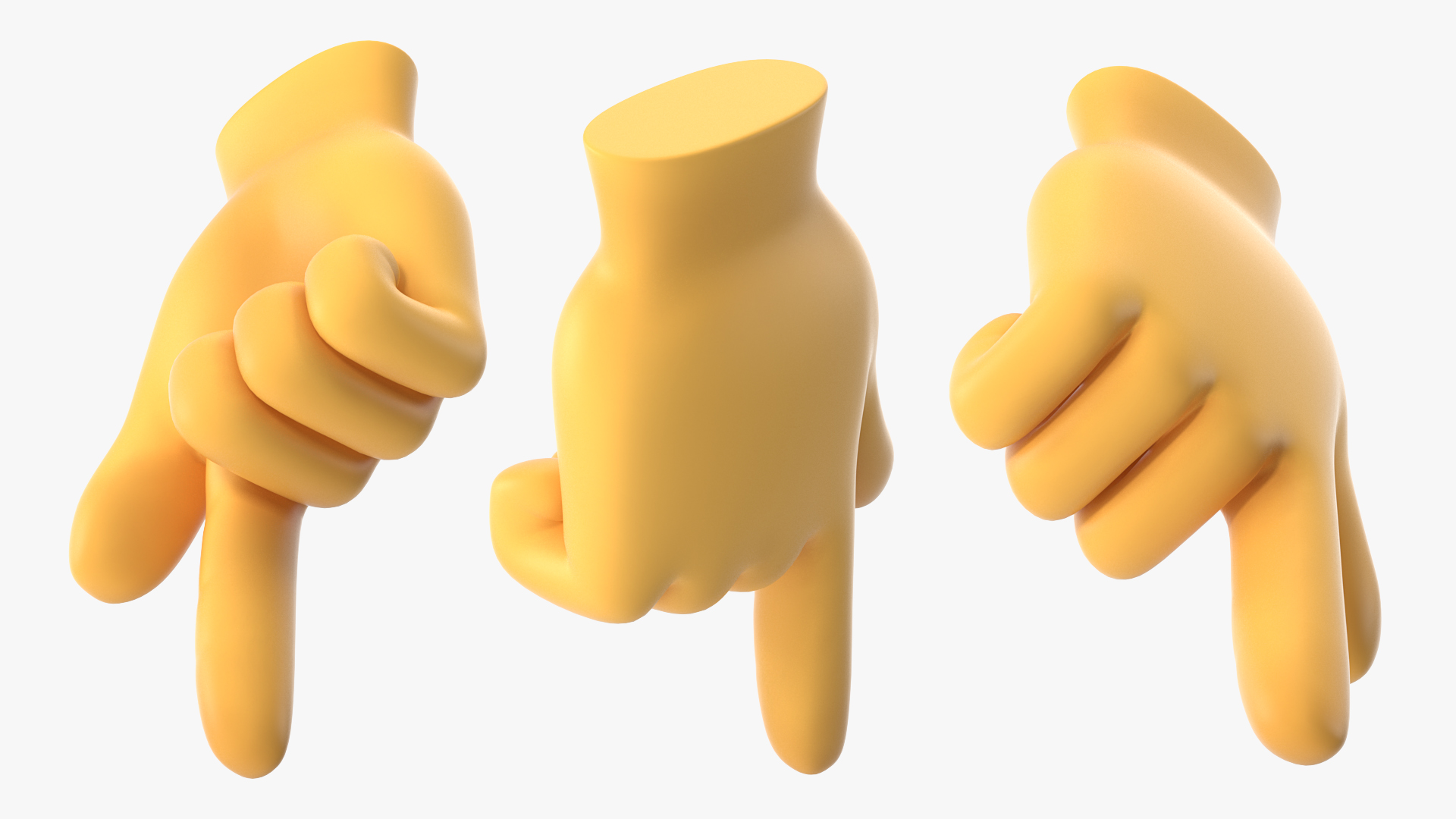 Backhand Index Pointing Down Emoji 3D model