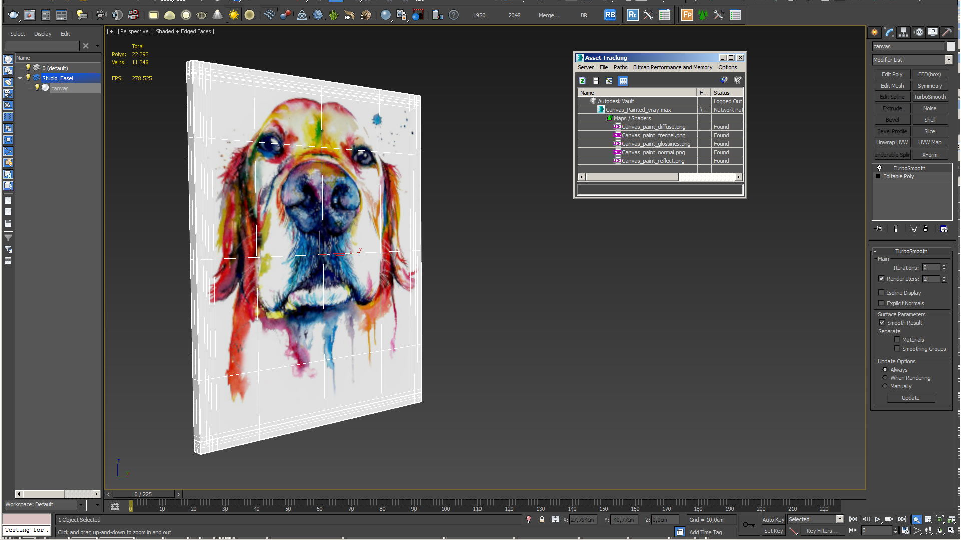 Canvas Painted 3D model