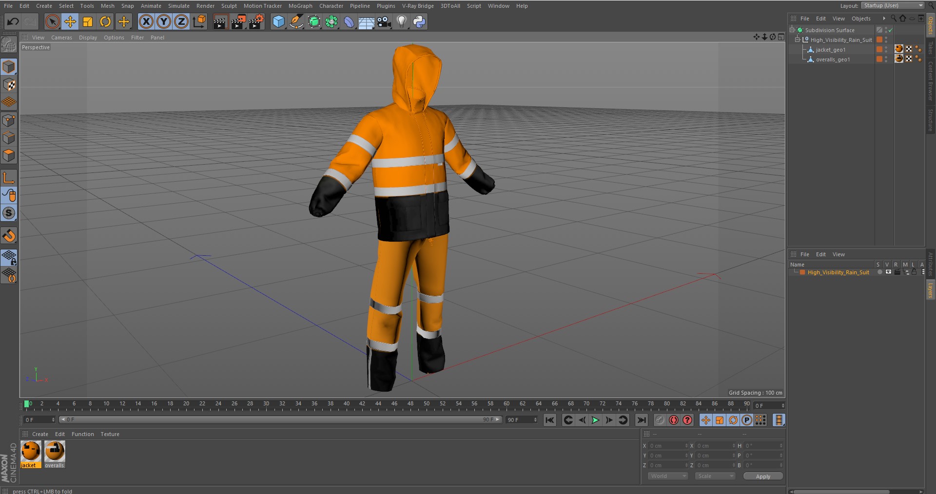 3D model High Visibility Rain Suit