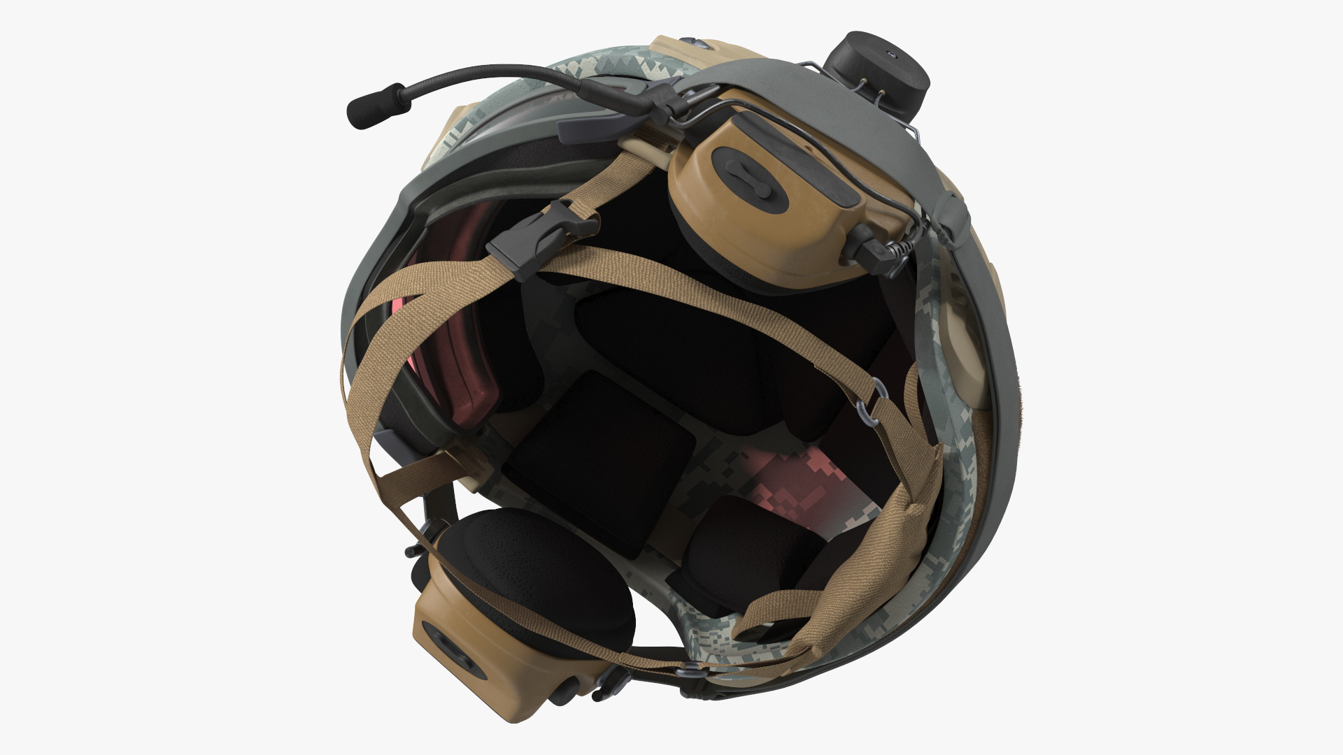 Tactical Gear Helmet Grey Camo with Goggles Fur 3D