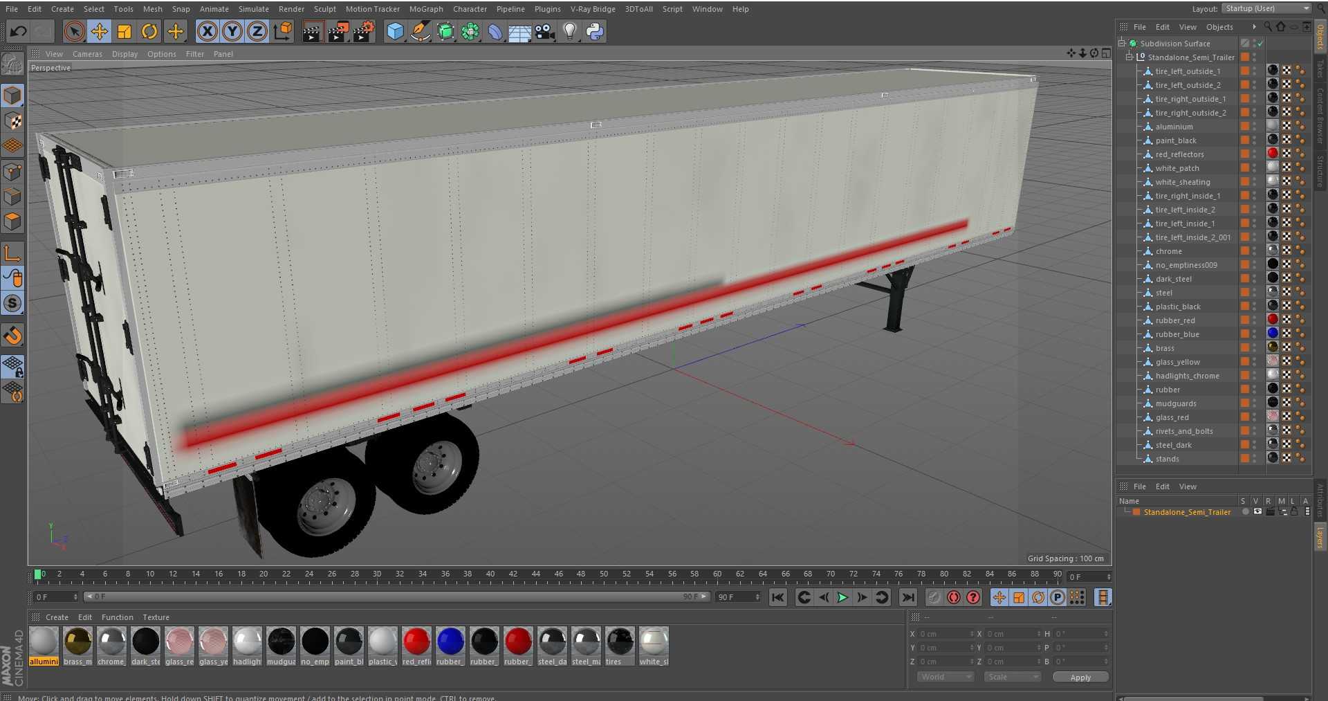 3D Standalone Semi Trailer model