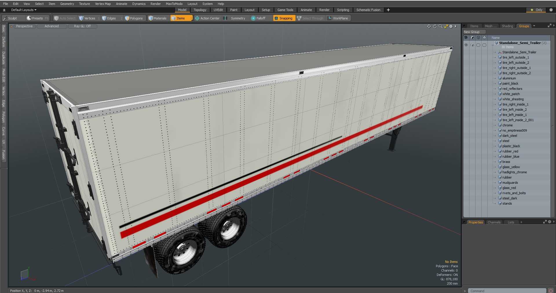 3D Standalone Semi Trailer model
