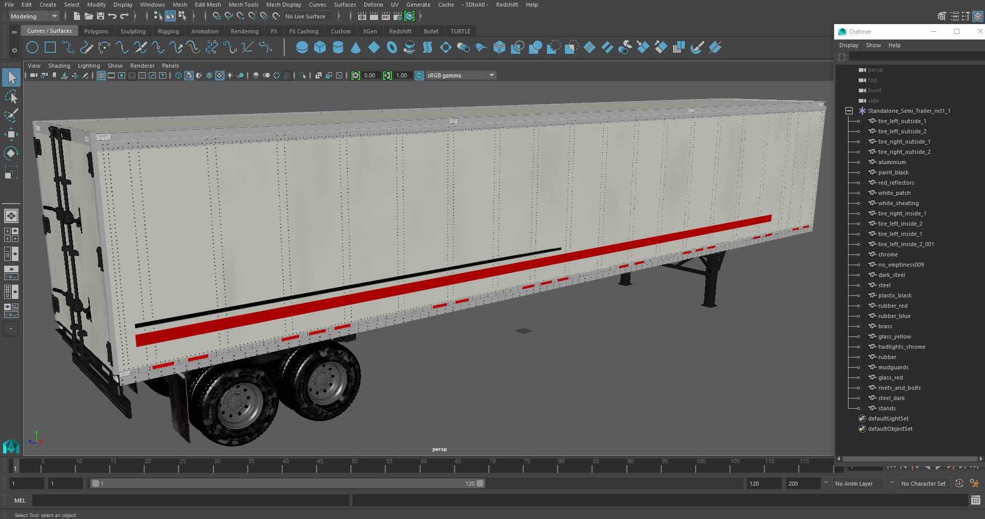 3D Standalone Semi Trailer model