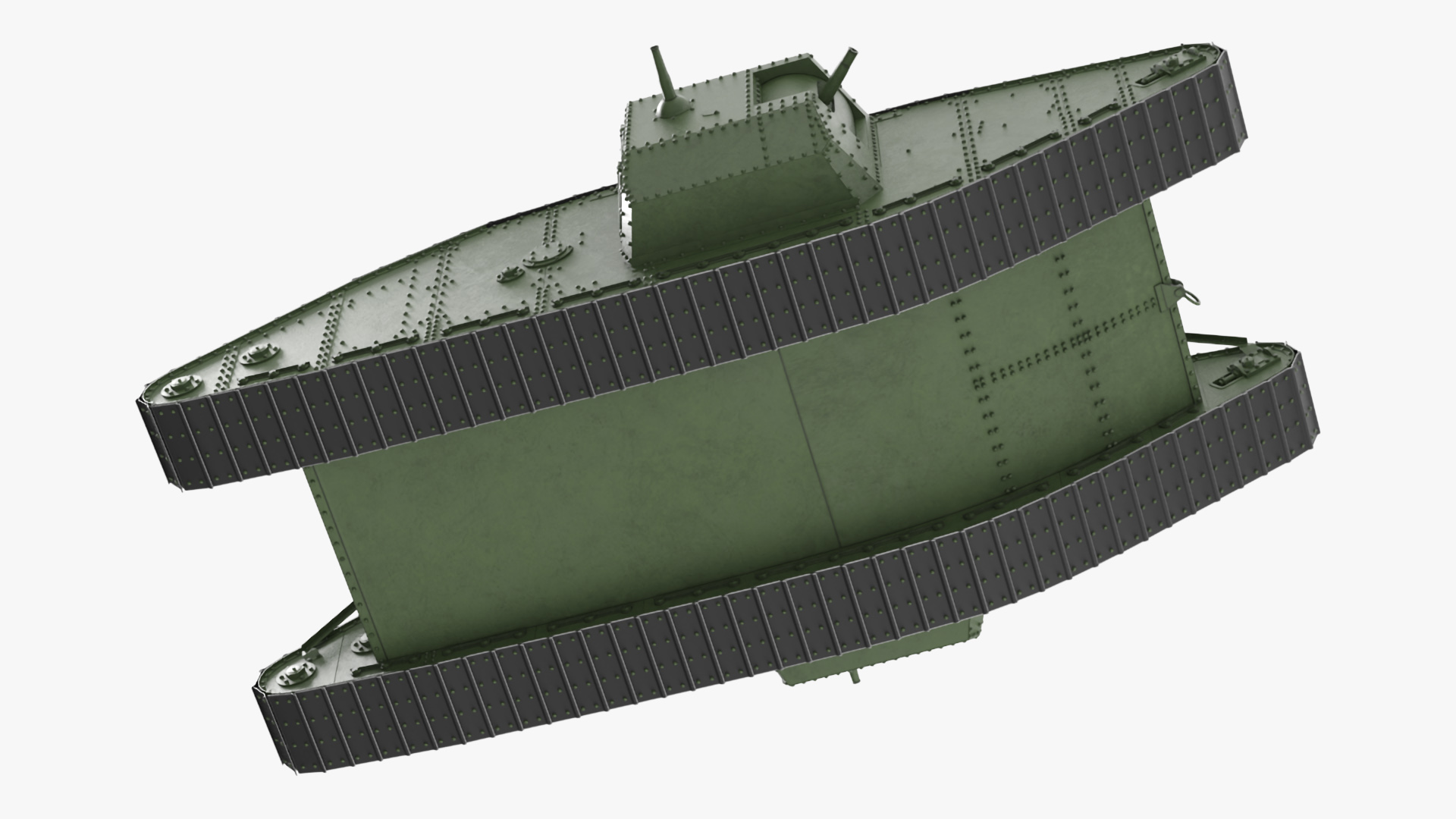 Tank MK 4 Male Green Rigged 3D